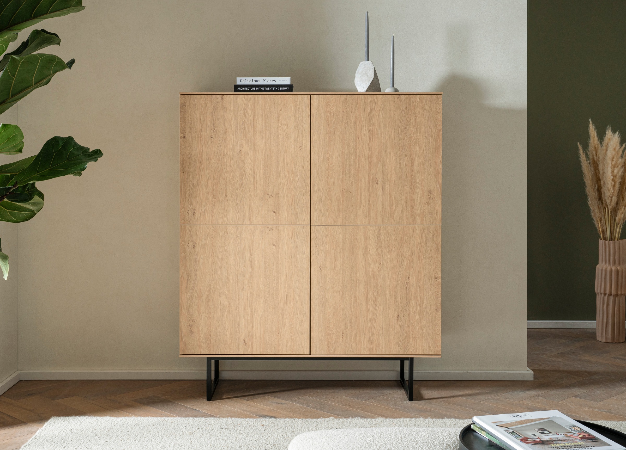 Image of Home affaire Highboard "Lund, moderner Schrank, Kommode mit Kufengestell" ausreichend Stauraum, vielseitig einsetzbar, 115 cm breit