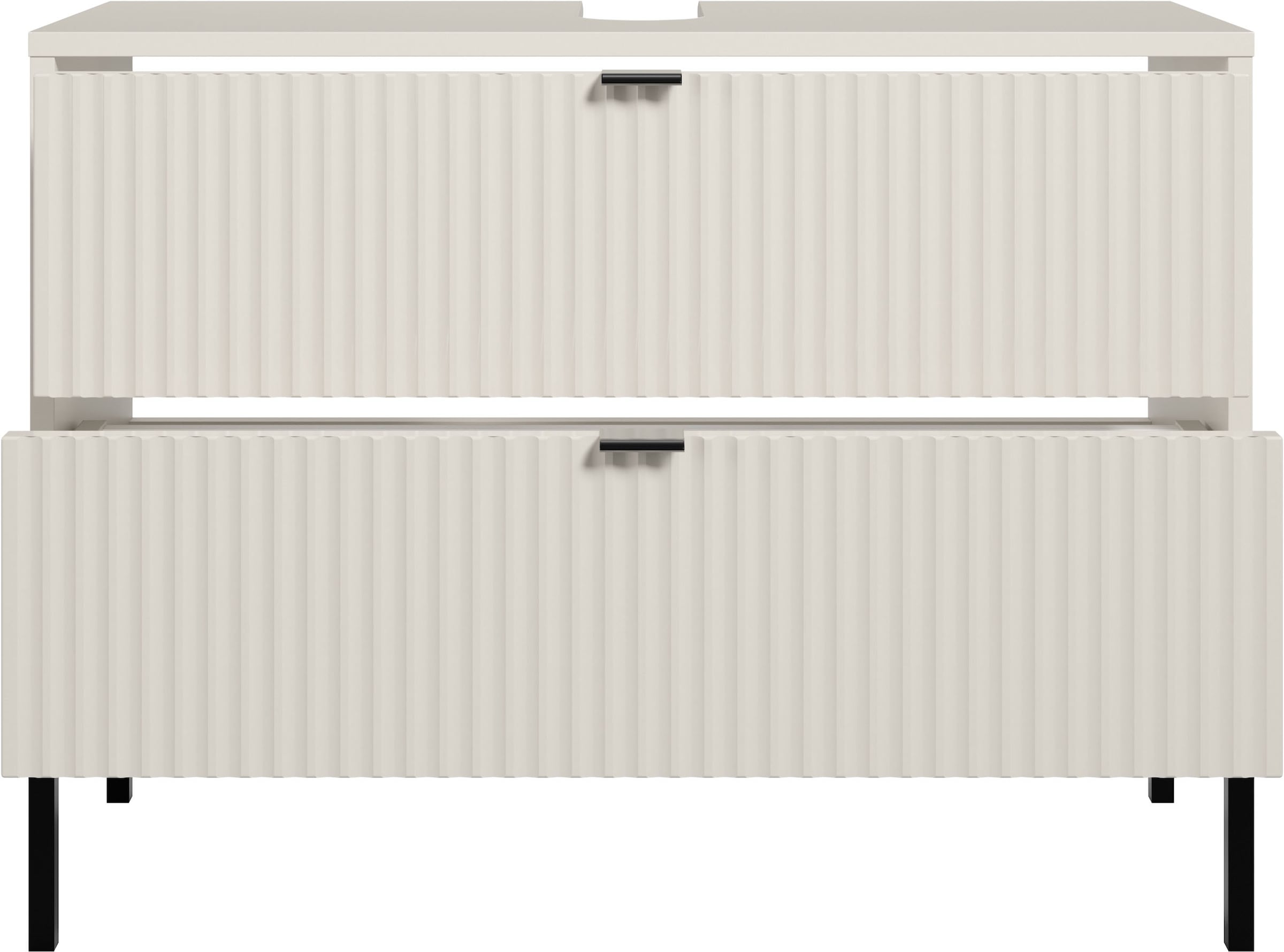 BASIC by Balculina Armoire sous lavabo »Lucera BxHxT 80x60x32 cm« 1 cuis tlg. Largeur 80cm, tiroir sous plan, pieds en métal