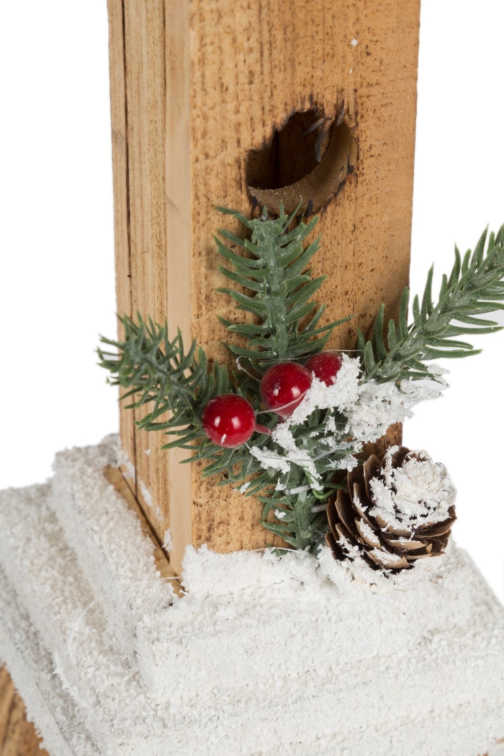 Myflair Möbel & Accessoires LED Laterne »Holzlaterne, 80 cm hoch« Warmweiss mit  intergrierter LED-Lichterkette