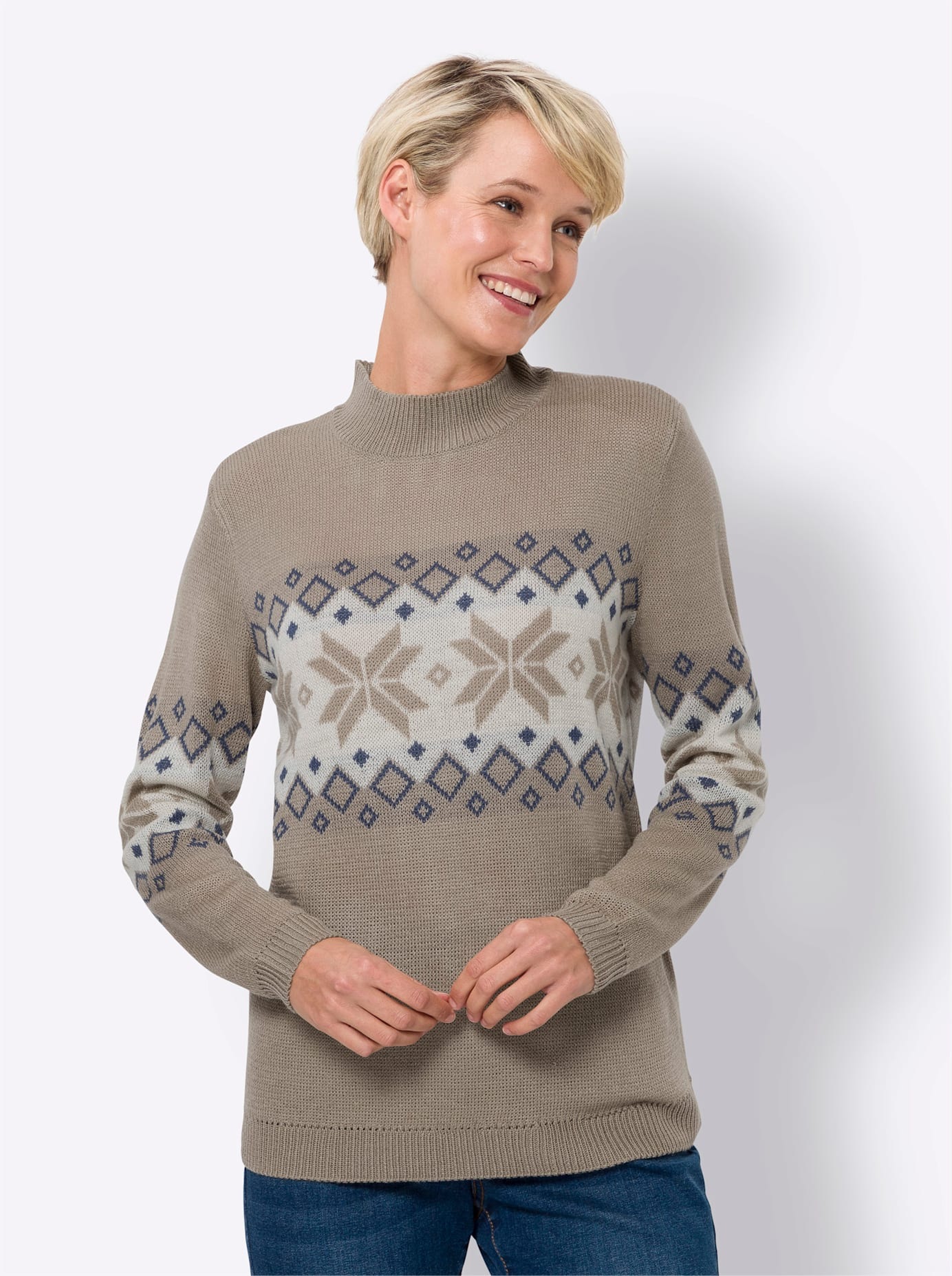 Image of Classic Basics Norwegerpullover "Stehkragen-Pullover"