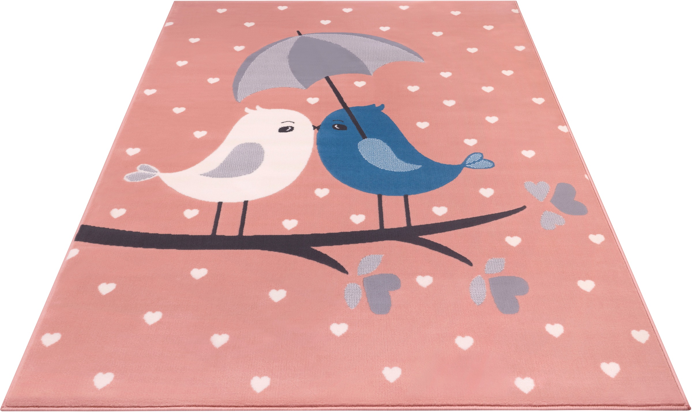 Image of HANSE Home Kinderteppich »Love Birds«, rechteckig, 9 mm Höhe, Liebe, Tiermotiv, Kurzflor, Kinderzimmer, Strapazierfähig, Pflegeleicht, Robust bei Ackermann Versand Schweiz