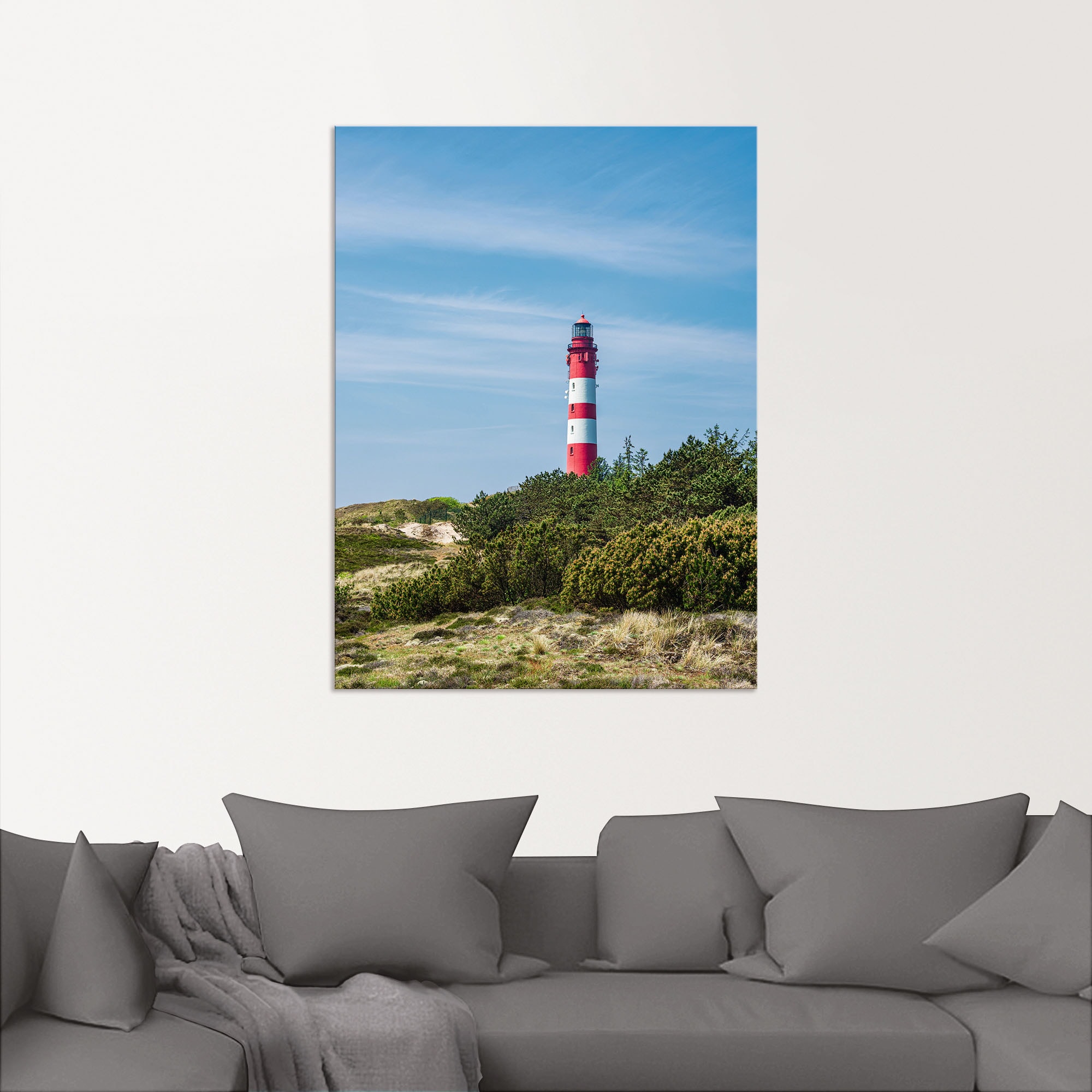 Artland Wandbild »Leuchtturm in Wittdün auf Insel Amrum«, Gebäude, (1 St.), als Alubild, Leinwandbild, Wandaufkleber oder Poster in versch. Grössen