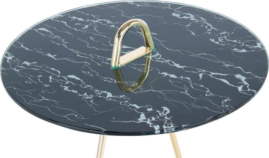 Kayoom Beistelltisch »Pendulum 525, mit runder Tischplatte«, (1 St.), Marmoroptik, Gestell im Pendel-Design, praktisch tragbar