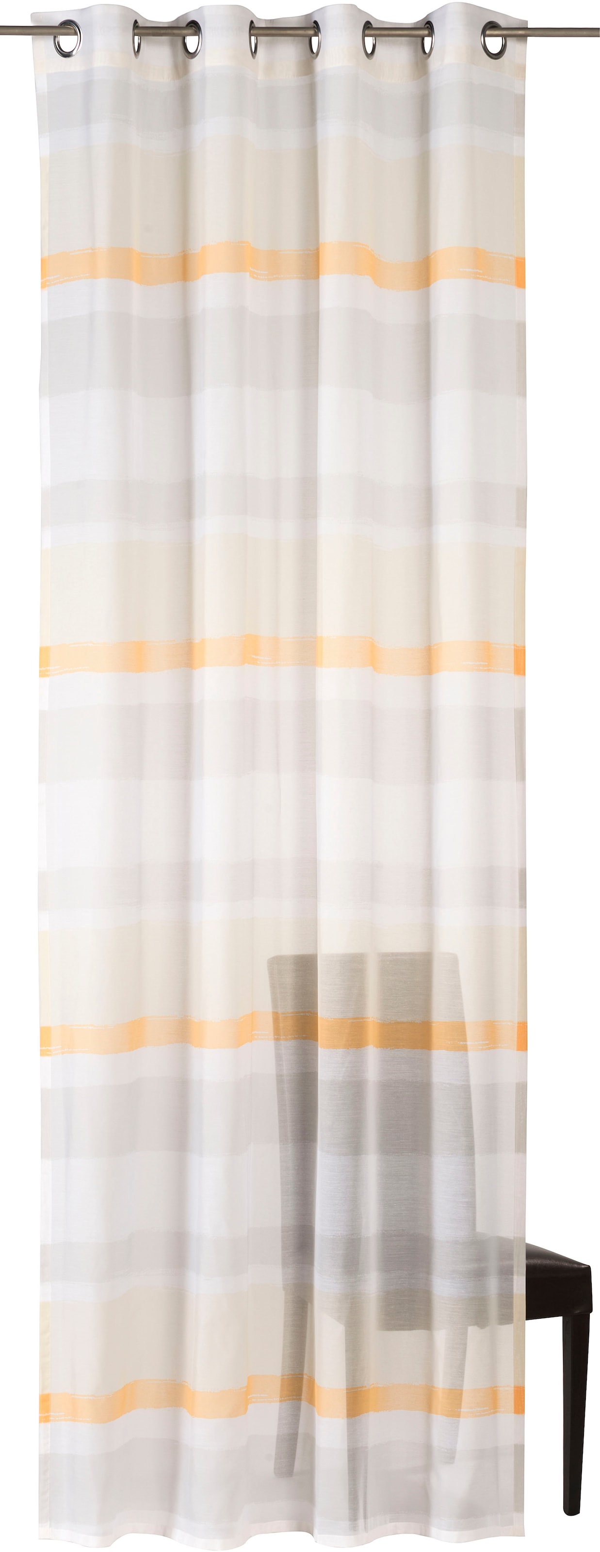 Image of ELBERSDRUCKE Gardine »Sweet Love Stripe«, (1 St.), Ösenschal Sweet Love Stripe 03 grün 255x140 cm halbtransparent bei Ackermann Versand Schweiz