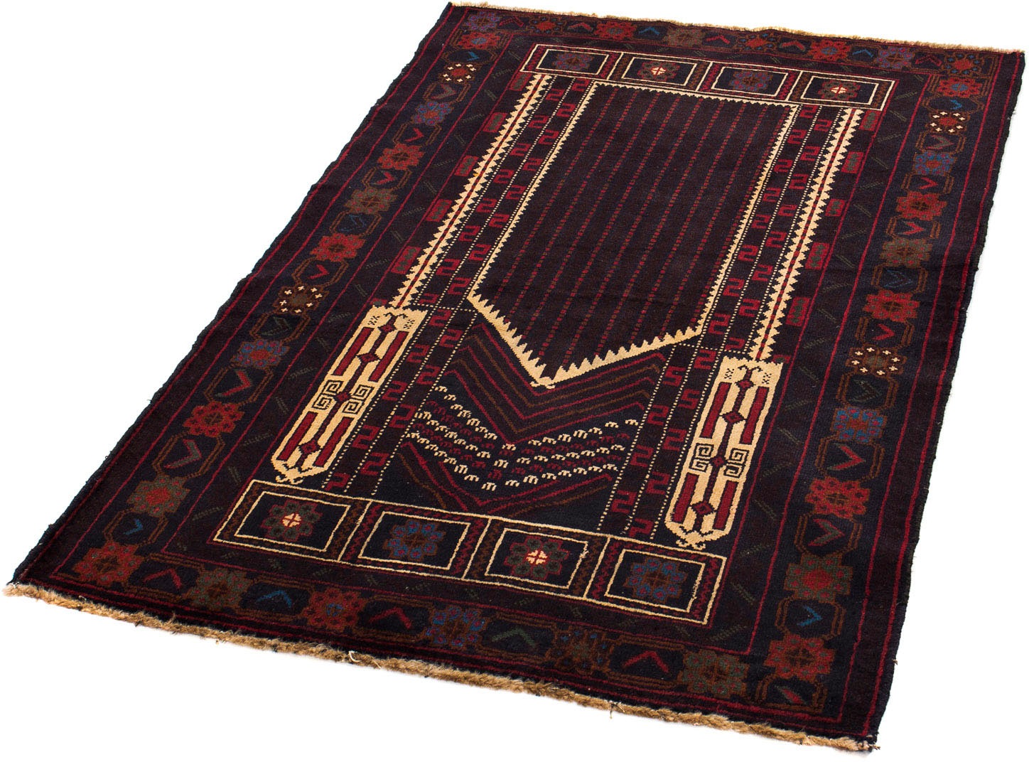 Image of morgenland Orientteppich »Belutsch - 134 x 85 cm - dunkelbraun«, rechteckig, 8 mm Höhe, Wohnzimmer, Handgeknüpft, Einzelstück mit Zertifikat bei Ackermann Versand Schweiz