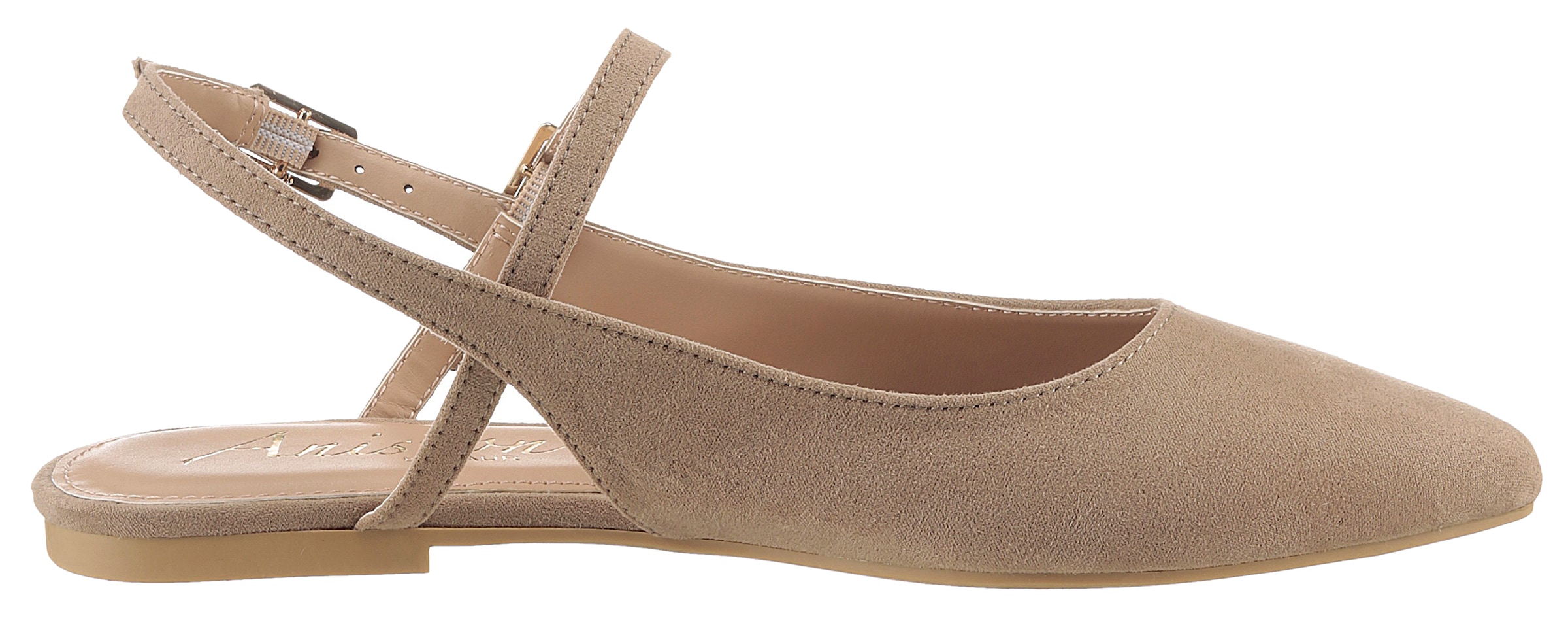 Aniston SHOES Slingpumps, Flat, Sommerschuh, Riemchensandale - neue KOLLEKTION, schmale Form