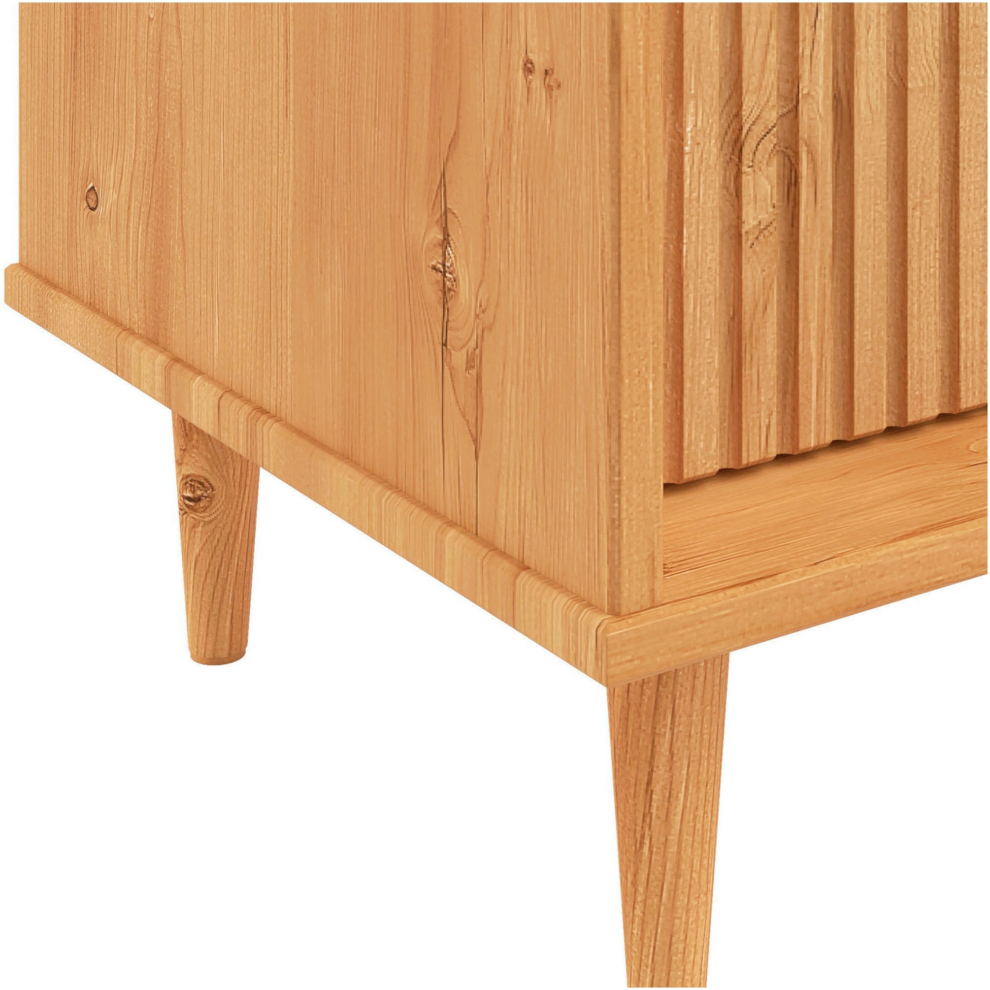 GOODproduct Table basse »Malmedy  Front mit gefrästen Rillen« meuble TV en pin massif, push-to-open, largeur 180 cm