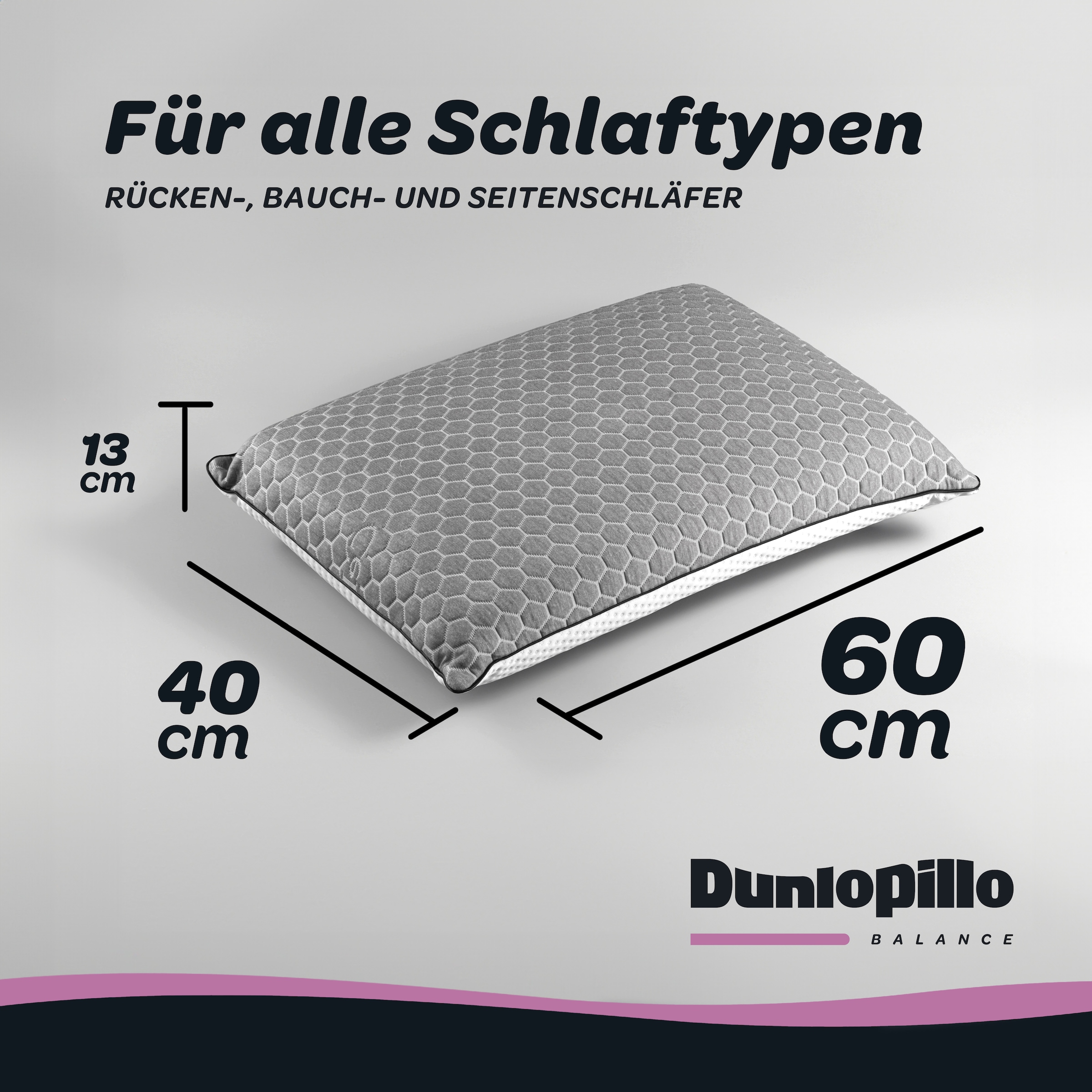 Dunlopillo Coussin de nuque »Climate Control, NEUHEIT, in 40cm x 60cm x 13cm, Made in EU« Füllung: mousse visco 1 cuis tlg. Coussin cervical en viscoélastique à régulation thermique