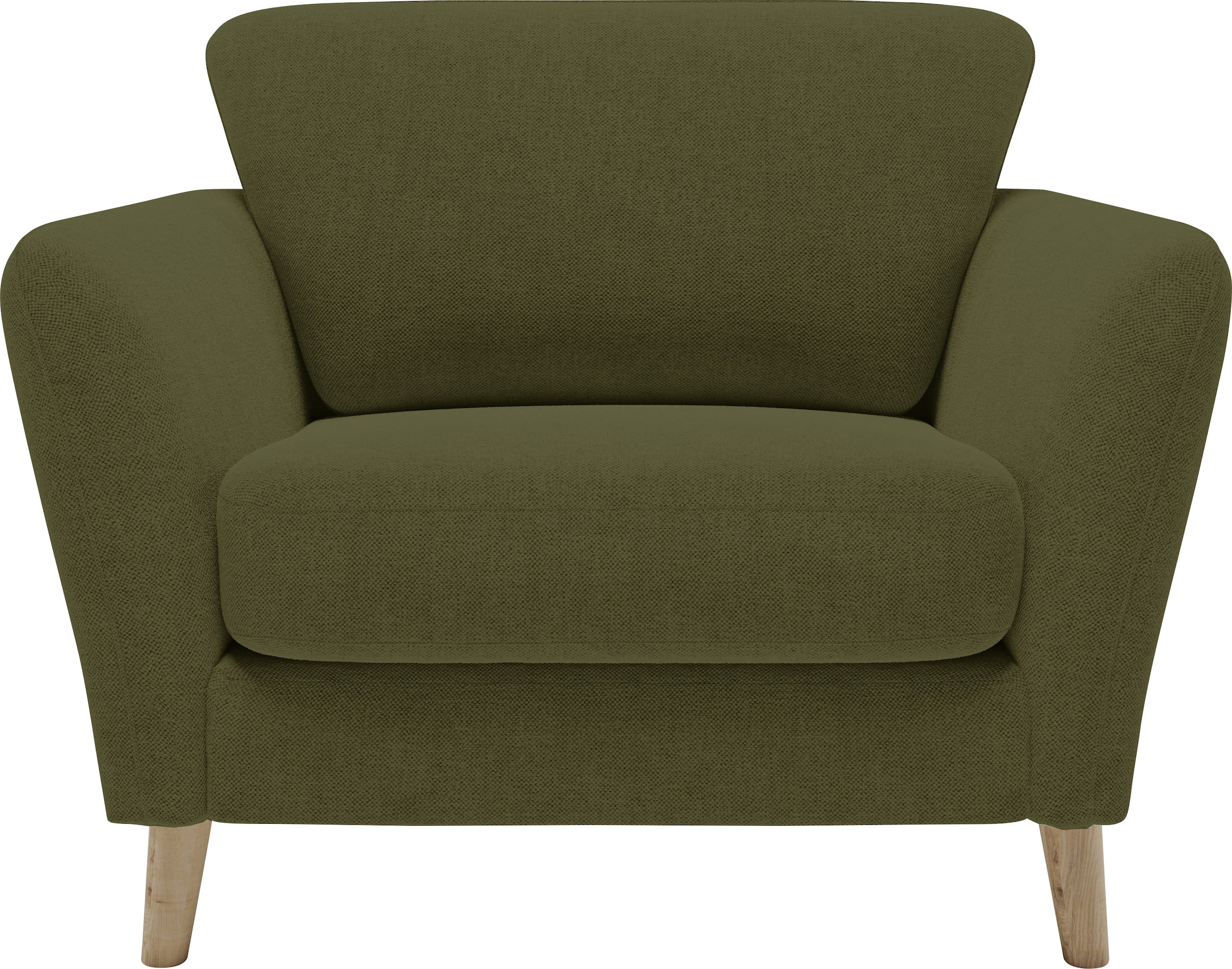 GOODproduct Fauteuil »MARSEILLE« avec pieds en bois massif de chêne, différents revêtements et variantes de couleur