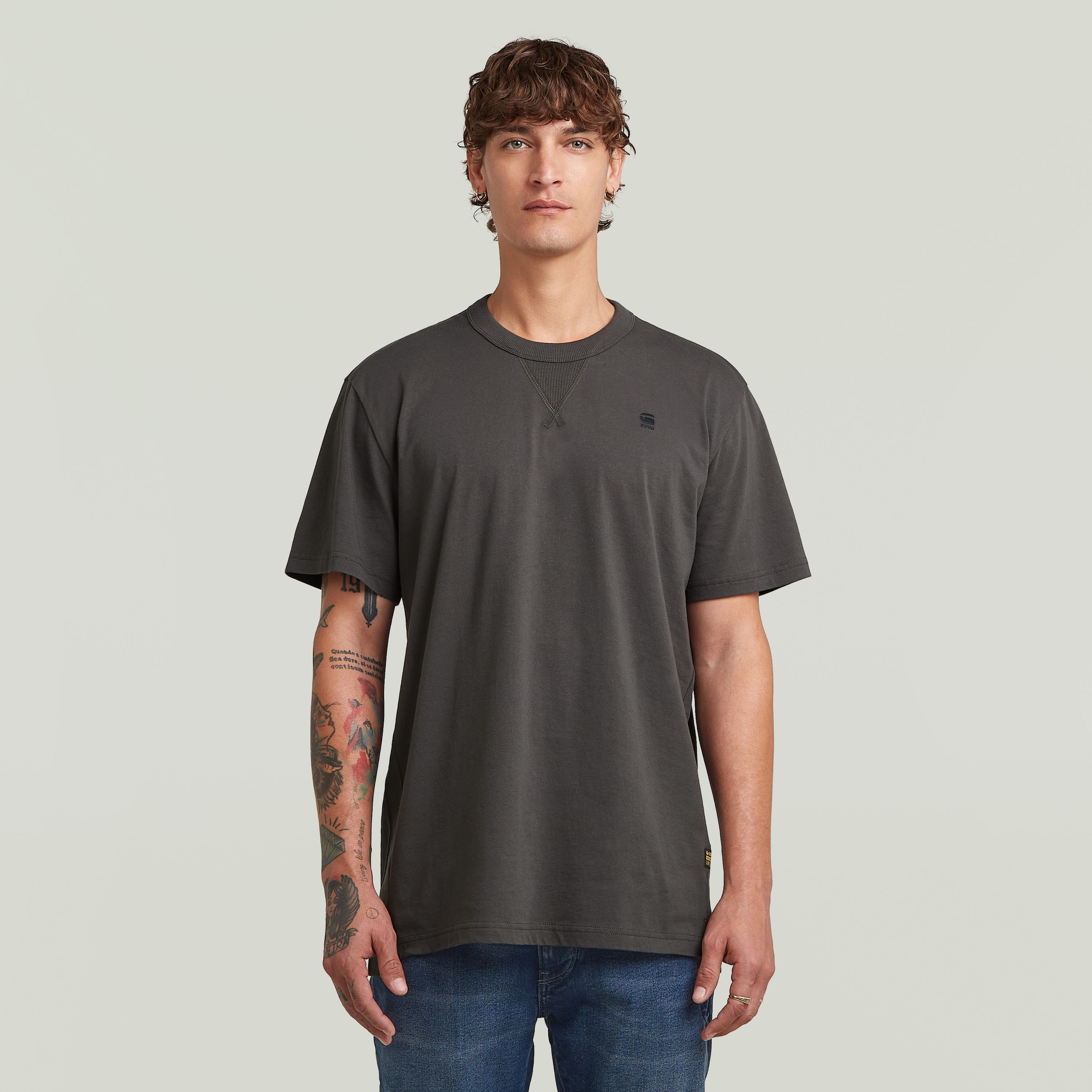 Image of G-STAR T-Shirt "Nifous" Rundhals, mit Rippeinsatz