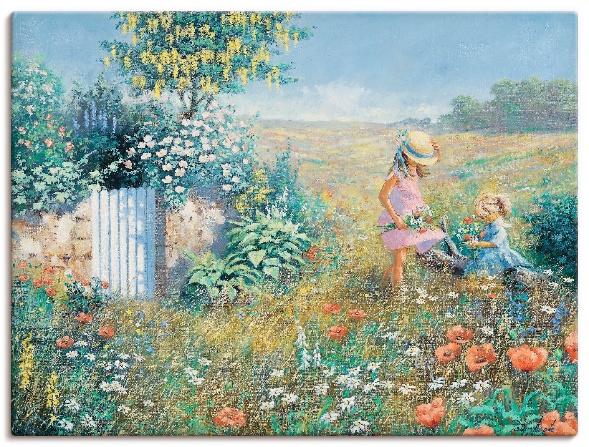 Image of Artland Leinwandbild "Ausserhalb des Gartens" Garten 1 Stk. tlg. auf Holzrahmen gespannt