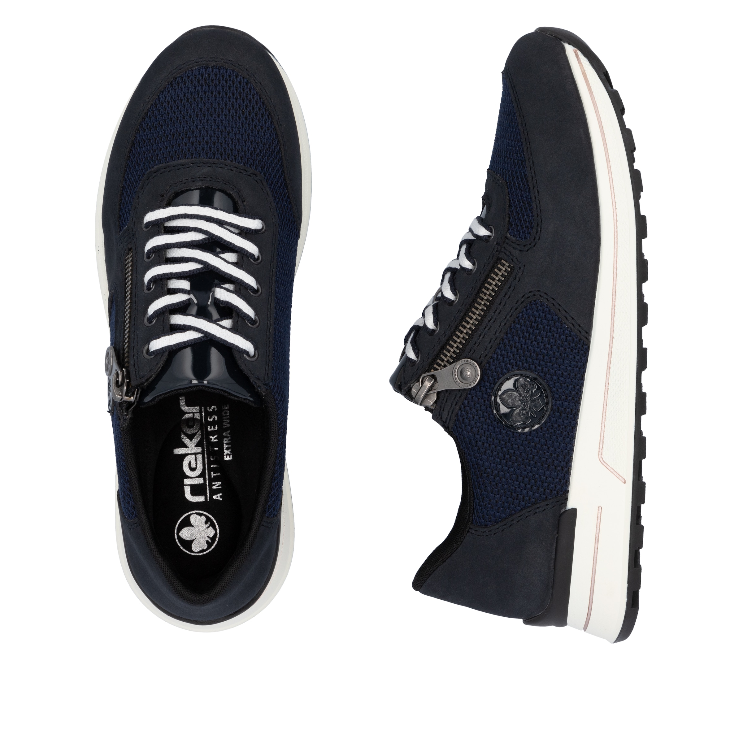 Rieker Sneaker  , Freizeitschuh, Halbschuh, Schnürschuh im Materialmix