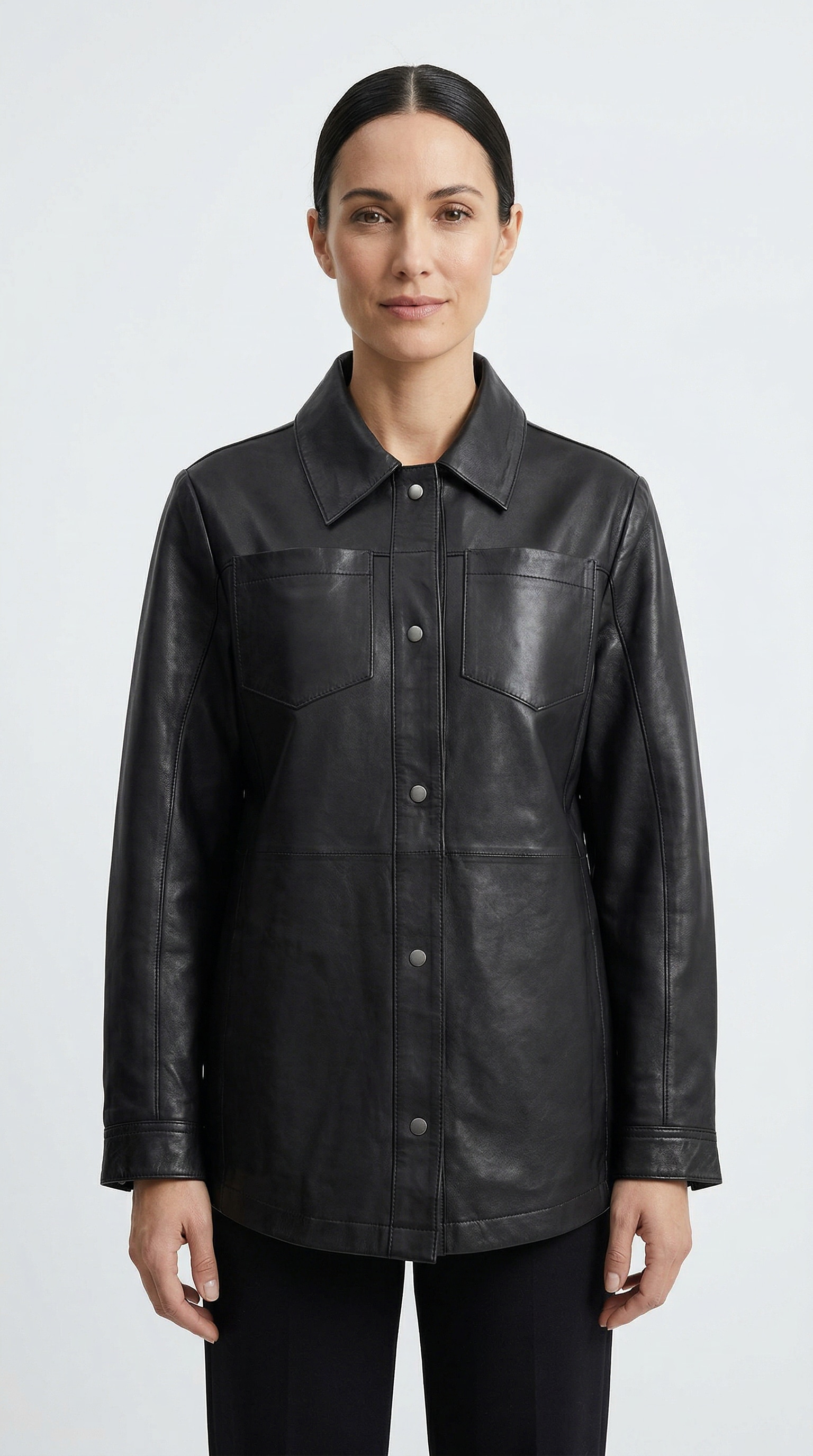 Image of Mauritius Hemdbluse "MWNadya" aus Echtleder, oversize