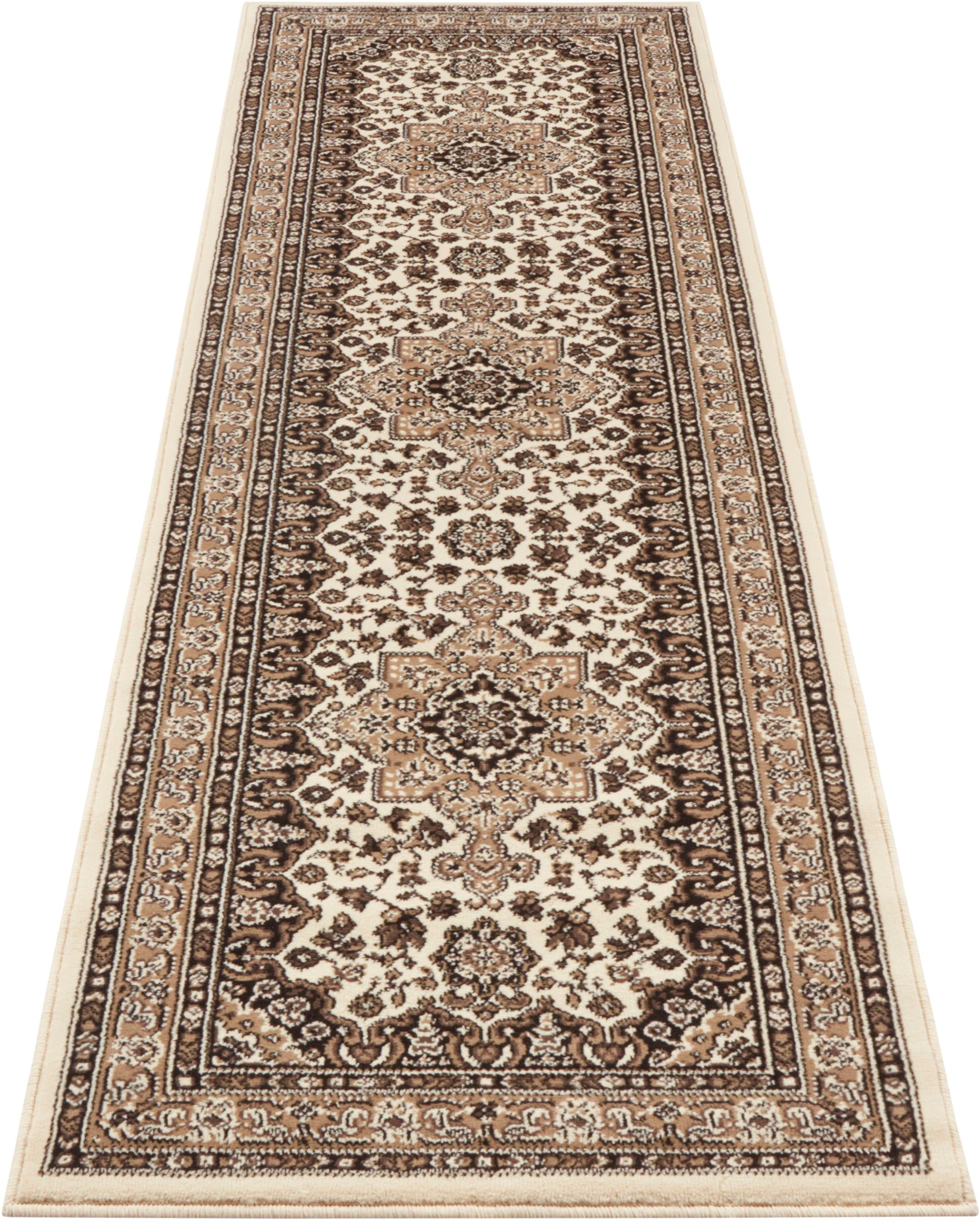 THE RUGS Design Oriental Parun Tabriz Rug - Vintage Polypropylene Carpet in Beige | Size: 80cm x 250cm