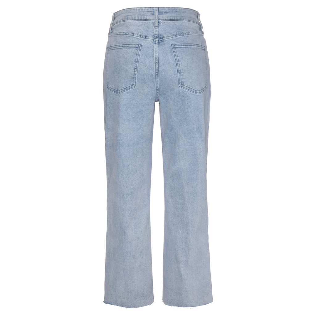 LASCANA 7/8-Jeans, mit leicht ausgefransten Beinabschlüssen, Culotte mit Stretchanteil