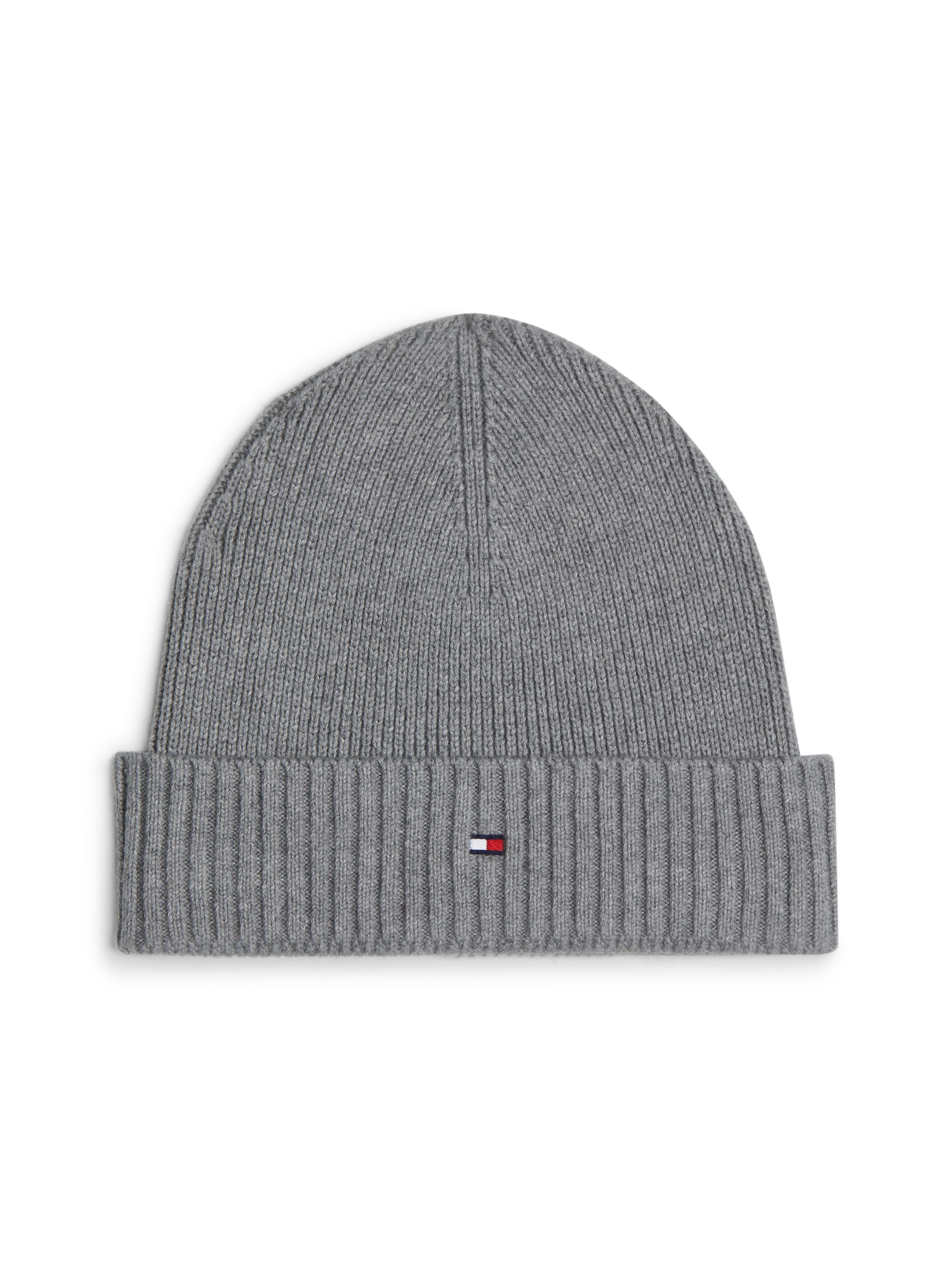 Tommy Hilfiger Bonnet tricoté »TH FLAG PIMA COTTON BEANIE« Beanie mit Logostickerei, mit Kaschmiranteil Unisex
