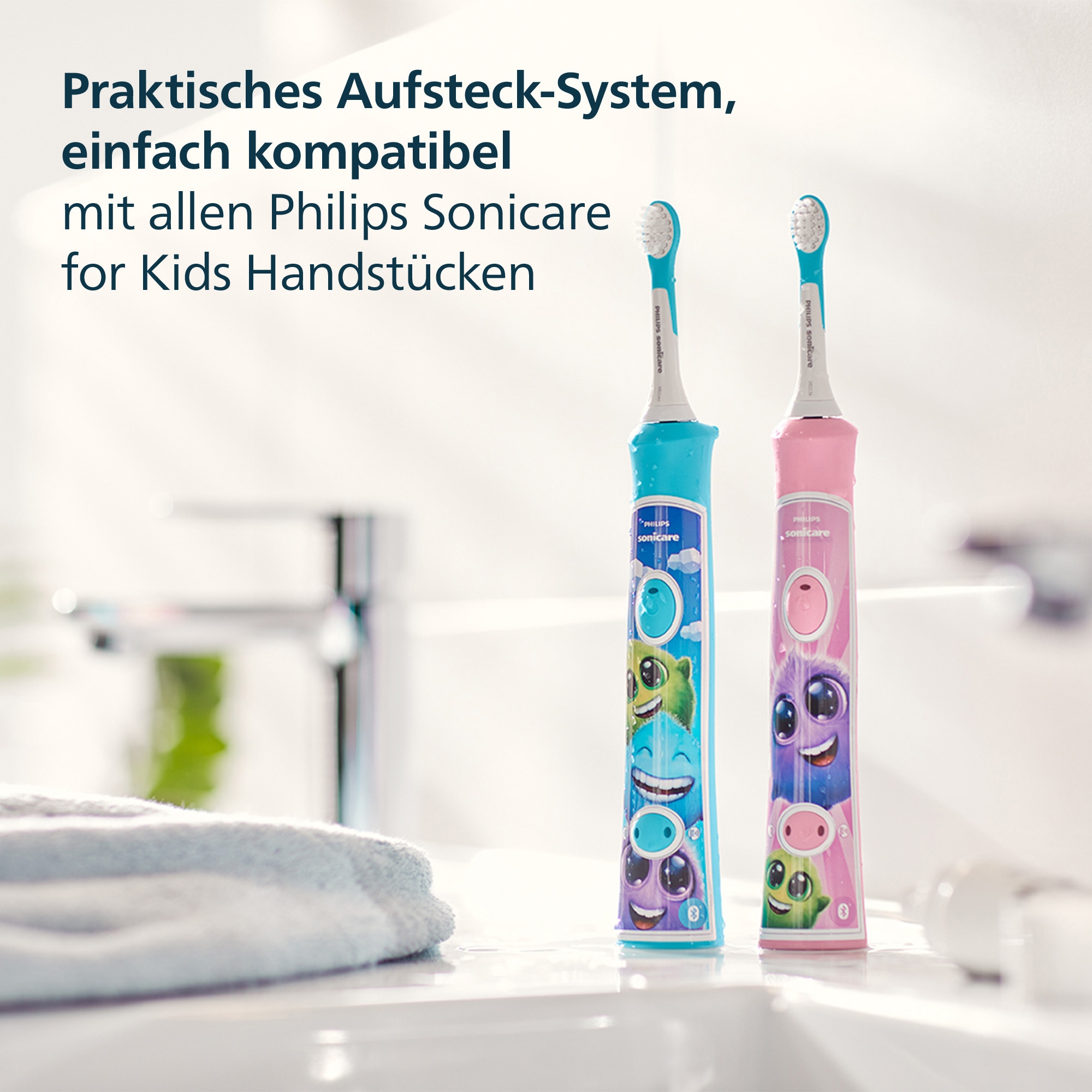 Philips Sonicare Aufsteckbürsten »For Kids«, für Milchzähne geeignet, ab 3 Jahren, für jedes Sonicare Handstück