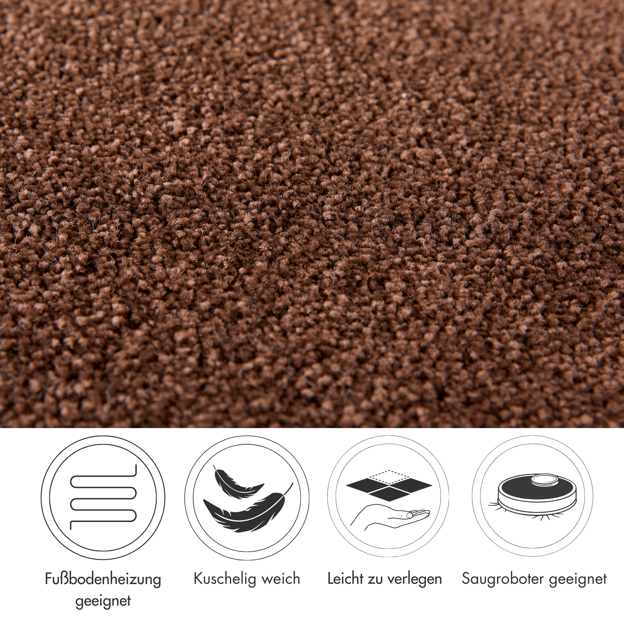 Andiamo Teppichboden »Sophie, Frisee-Velours, Made in Netherlands«, rechteckig, 12 mm Höhe, Uni Farben, Breite 400 cm oder 500 cm, strapazierfähig & pflegeleicht