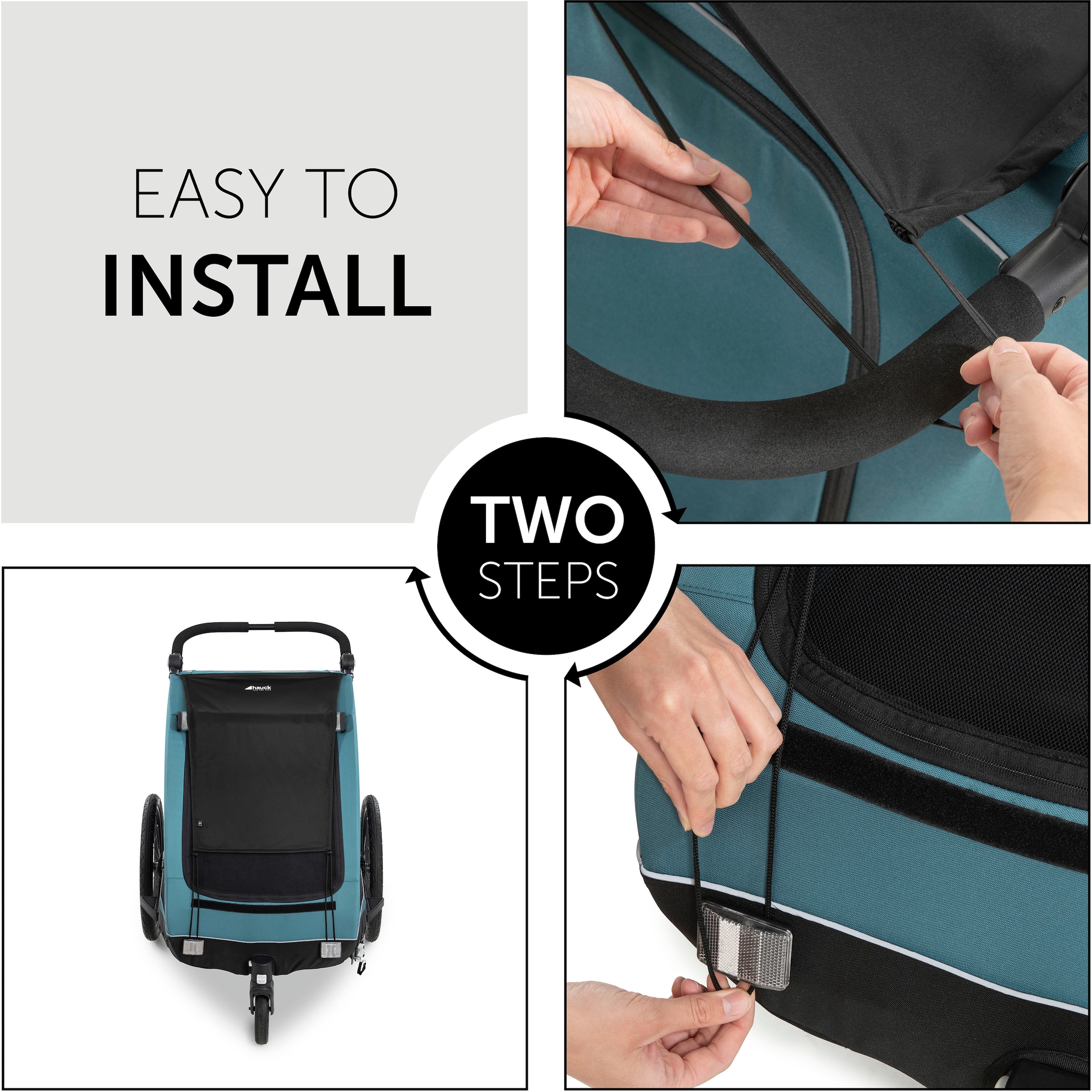 Hauck Housse de protection solaire pour poussette »Bike Trailer Sunshade, black« für den Fahrradanhänger Dryk Duo