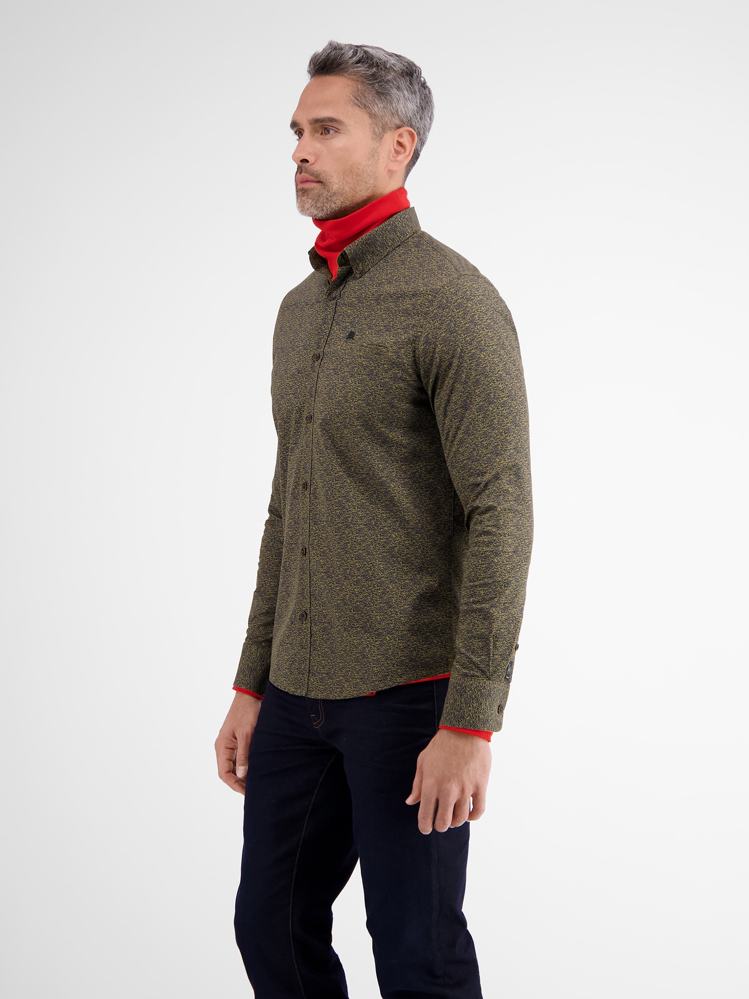 LERROS Chemise à manches longues »LERROS Poplinhemd mit Alloverprint«