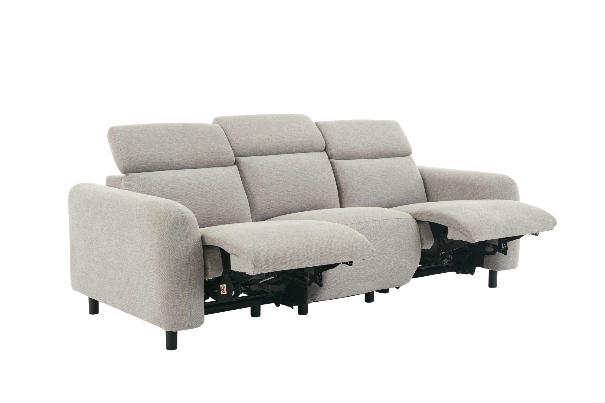 GOODproduct 3-places »SKAANE Struktur-Sofa, 229 cm, manuelle-u. elektrische Relaxfunktion« Fonction relaxation sur 2 sièges, dossier réglable, rembourrage à ressorts