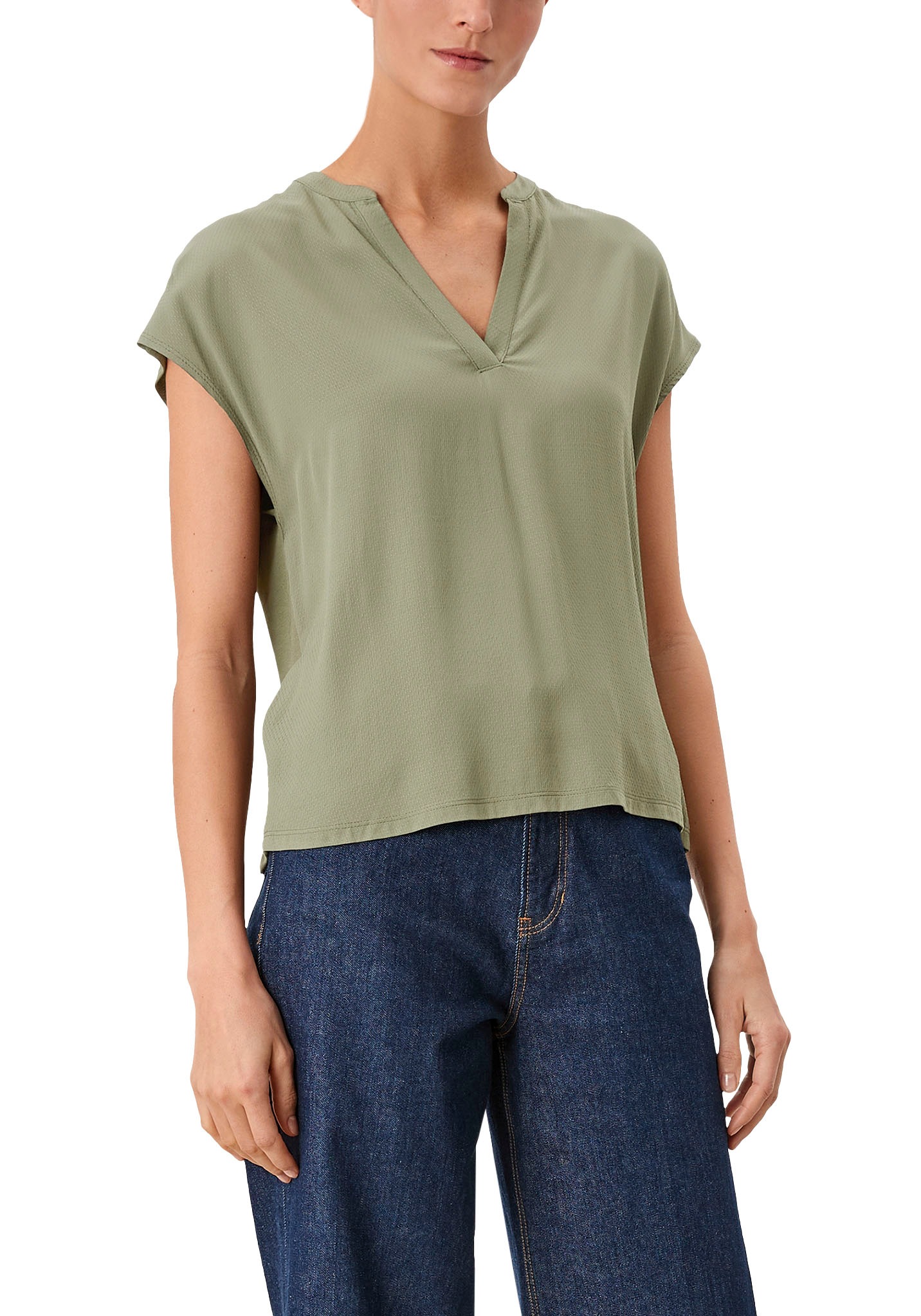 Image of s.Oliver T-Shirt, mit geschlitztem Rundhalsausschnitt bei Ackermann Versand Schweiz