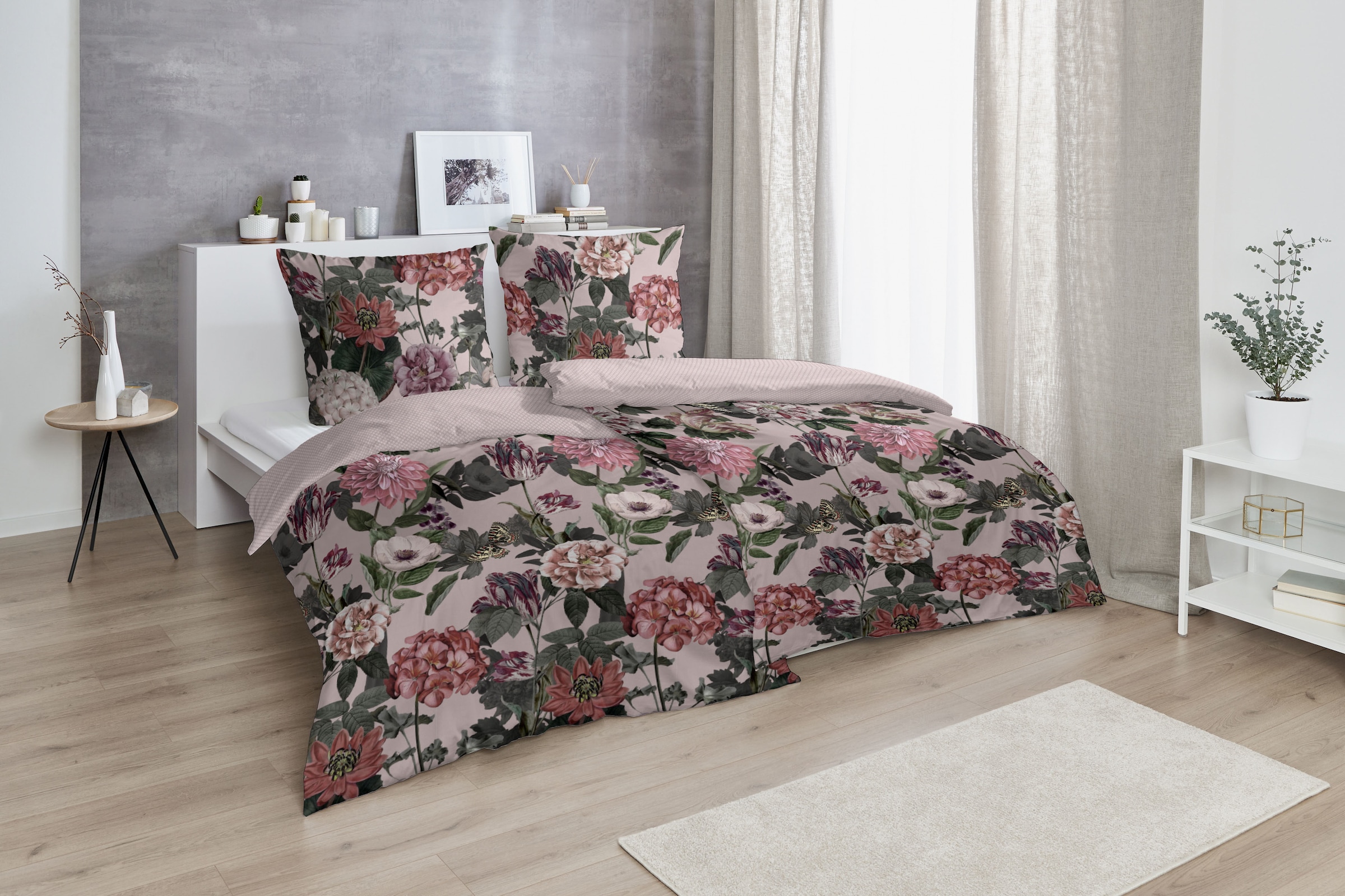 Primera Bettwäsche »Mako-Satin Bettwäsche "Blümerant"«, Mit grossen Blumen