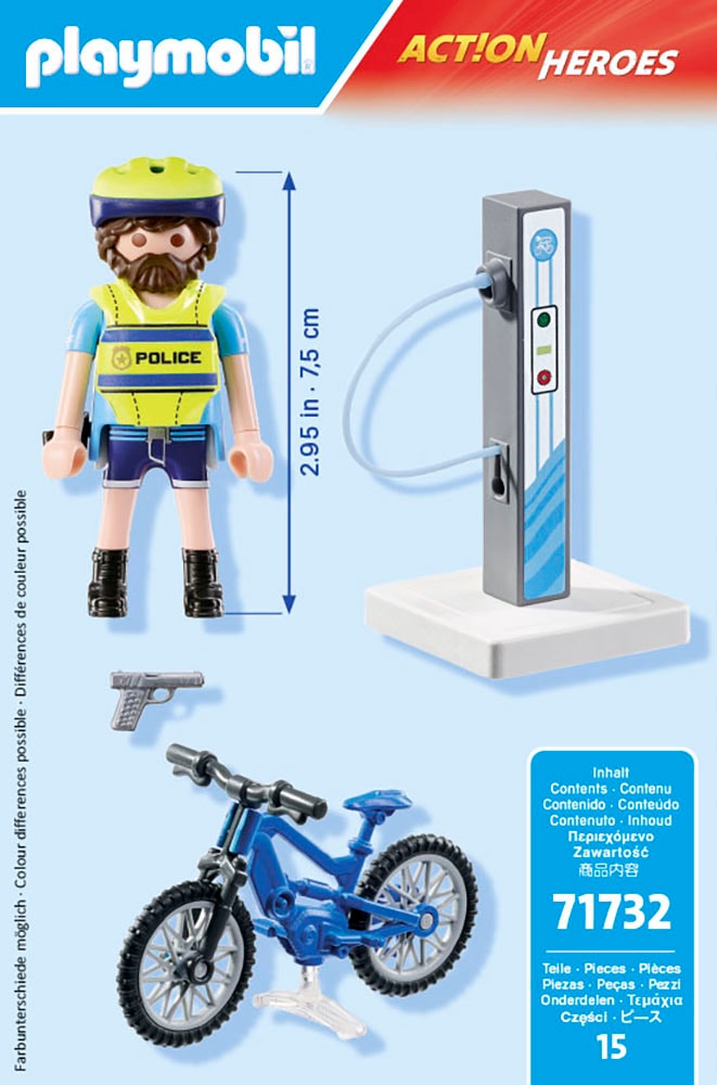 Playmobil® Konstruktions-Spielset »Polizei Fahrradstreife (71732), Playmobil Action Heroes« Made in Europe