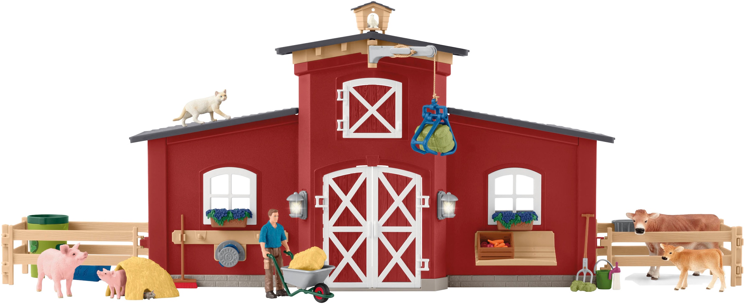 Schleich® Spielwelt »FARM WORLD, Grosse Farm rot (42606)« Made in Europe