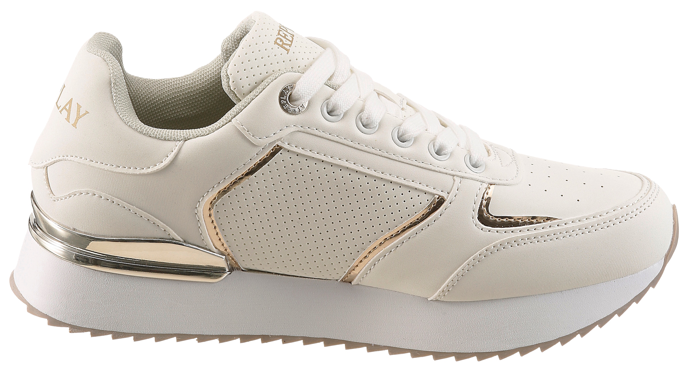 Replay Baskets à plateforme  sneaker tendance, chaussure à lacets, chaussure décontractée avec détails métalliques