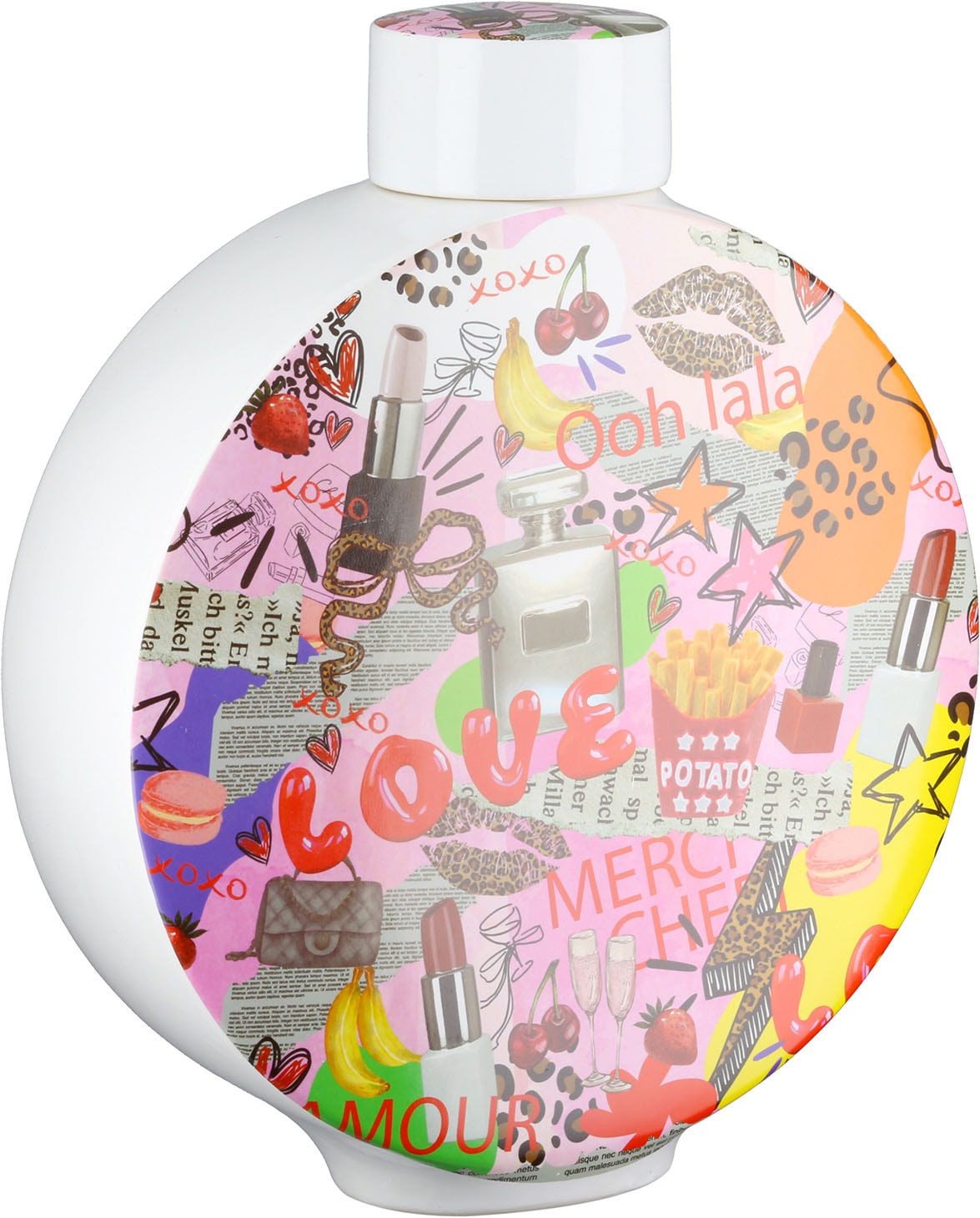 GILDE Vase de table »Deckelvase OOH LALA«