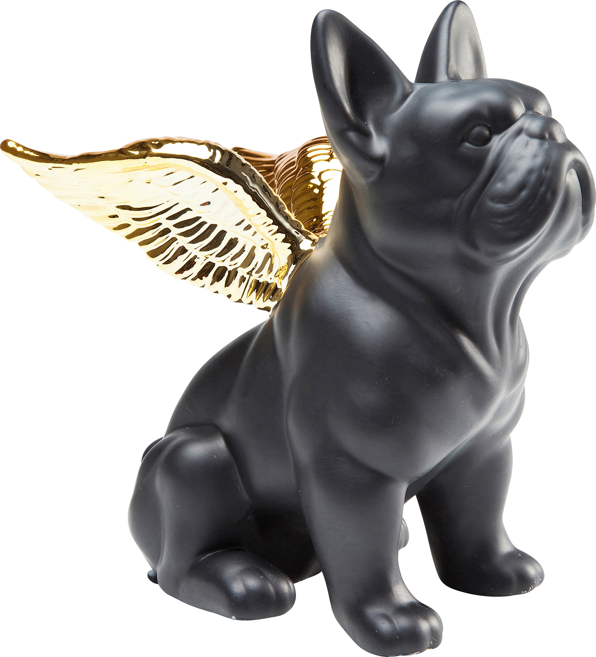 Image of Kare Design Dekofigur "Deko Figur Sitting Angel Dog Gold-Schw"