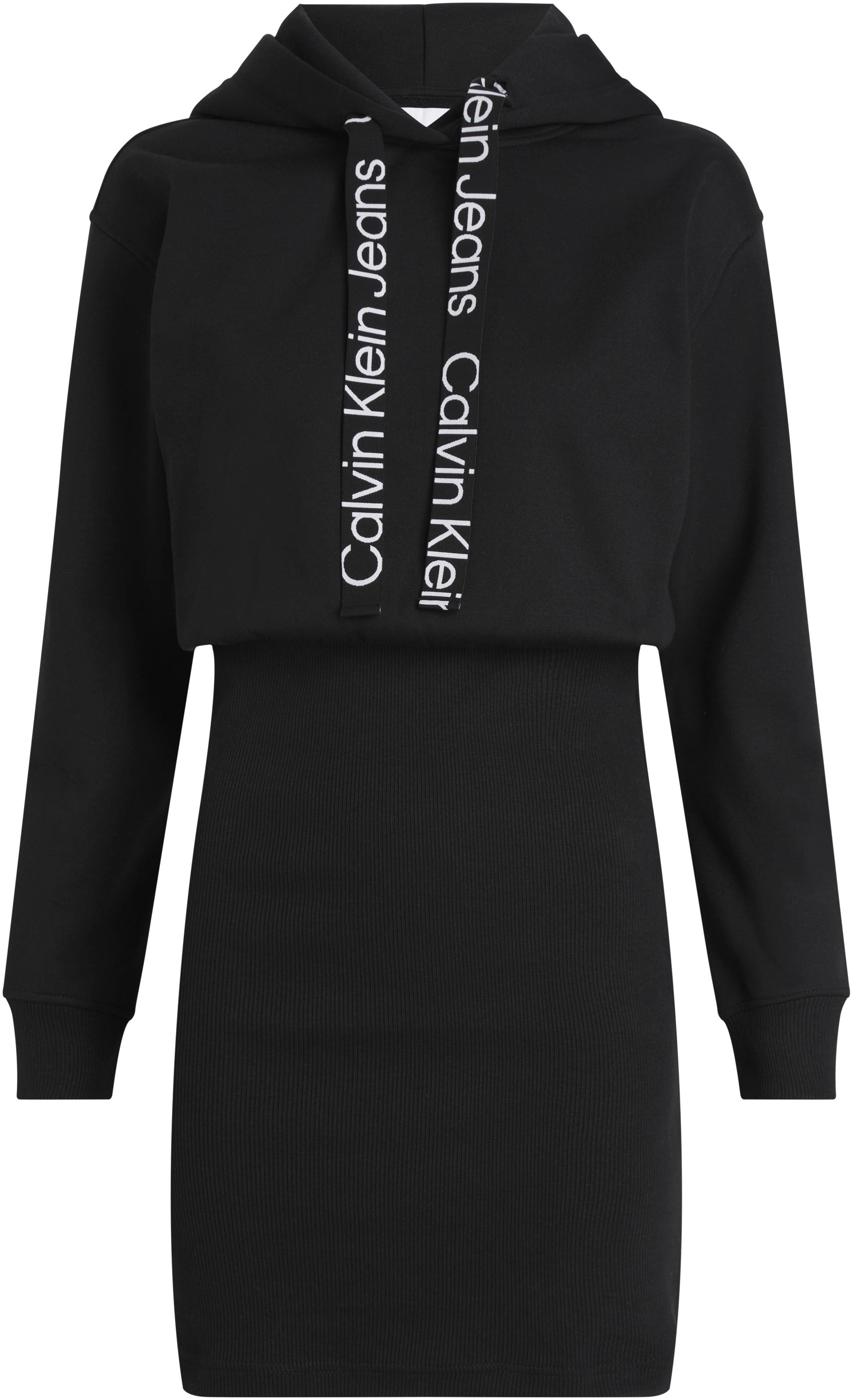 Calvin Klein un à HOODIE DRESS« Jeans Sweatkleid prix »LOGO Acheter bon ELASTIC