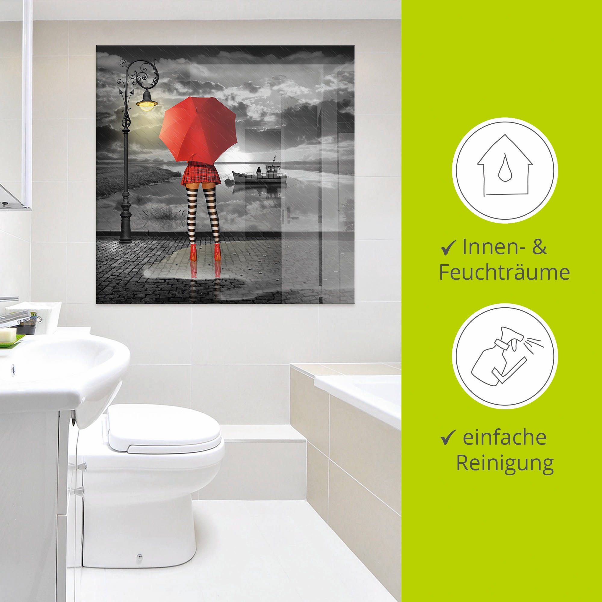Artland Glasbild »Sonnige Aussichten«, Frau, (1 St.), in verschiedenen Grössen