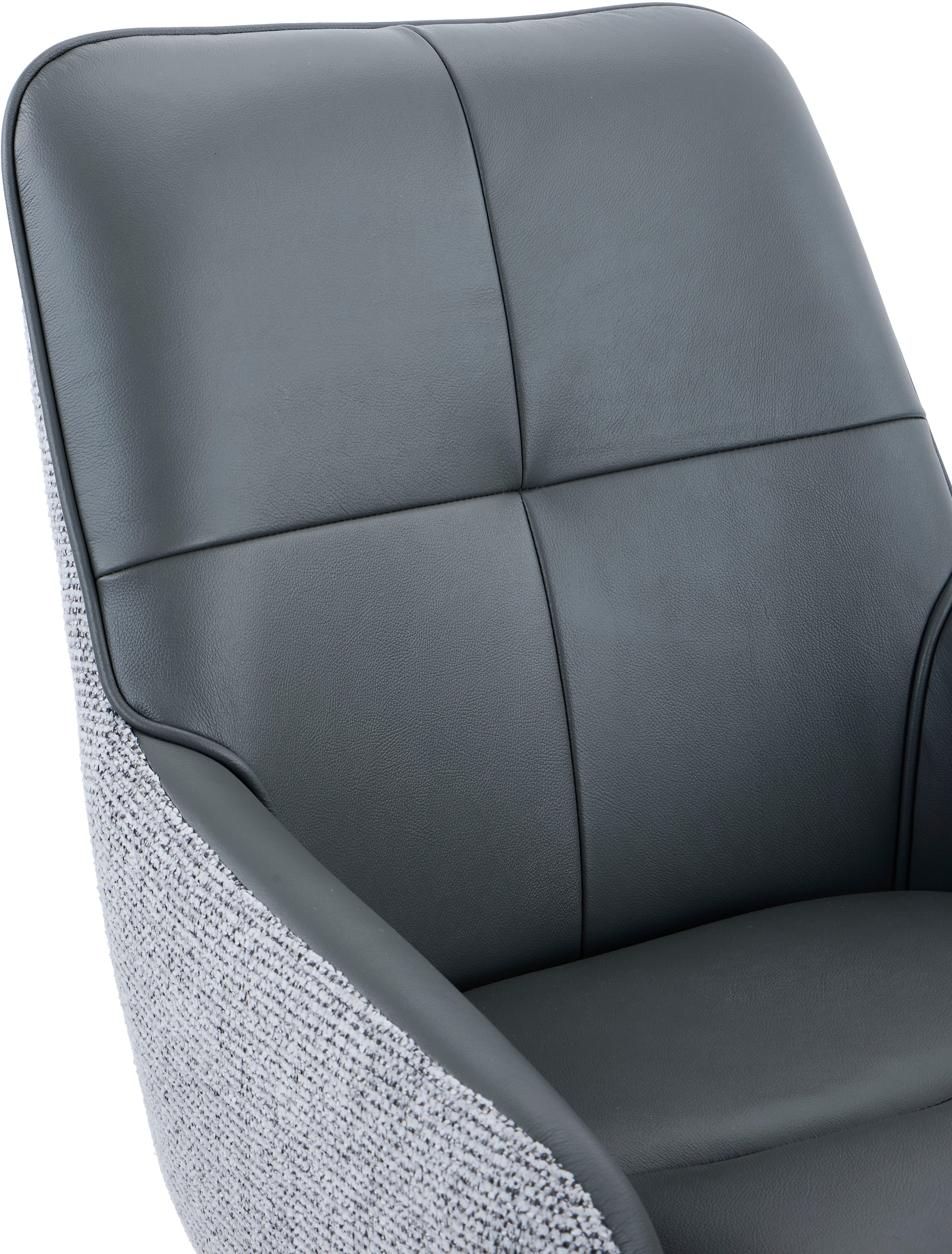HELA Chaise avec accoudoirs »FARO« () 1 cuis360° drehbar, Materialkombi, Echtleder, Armlehnen