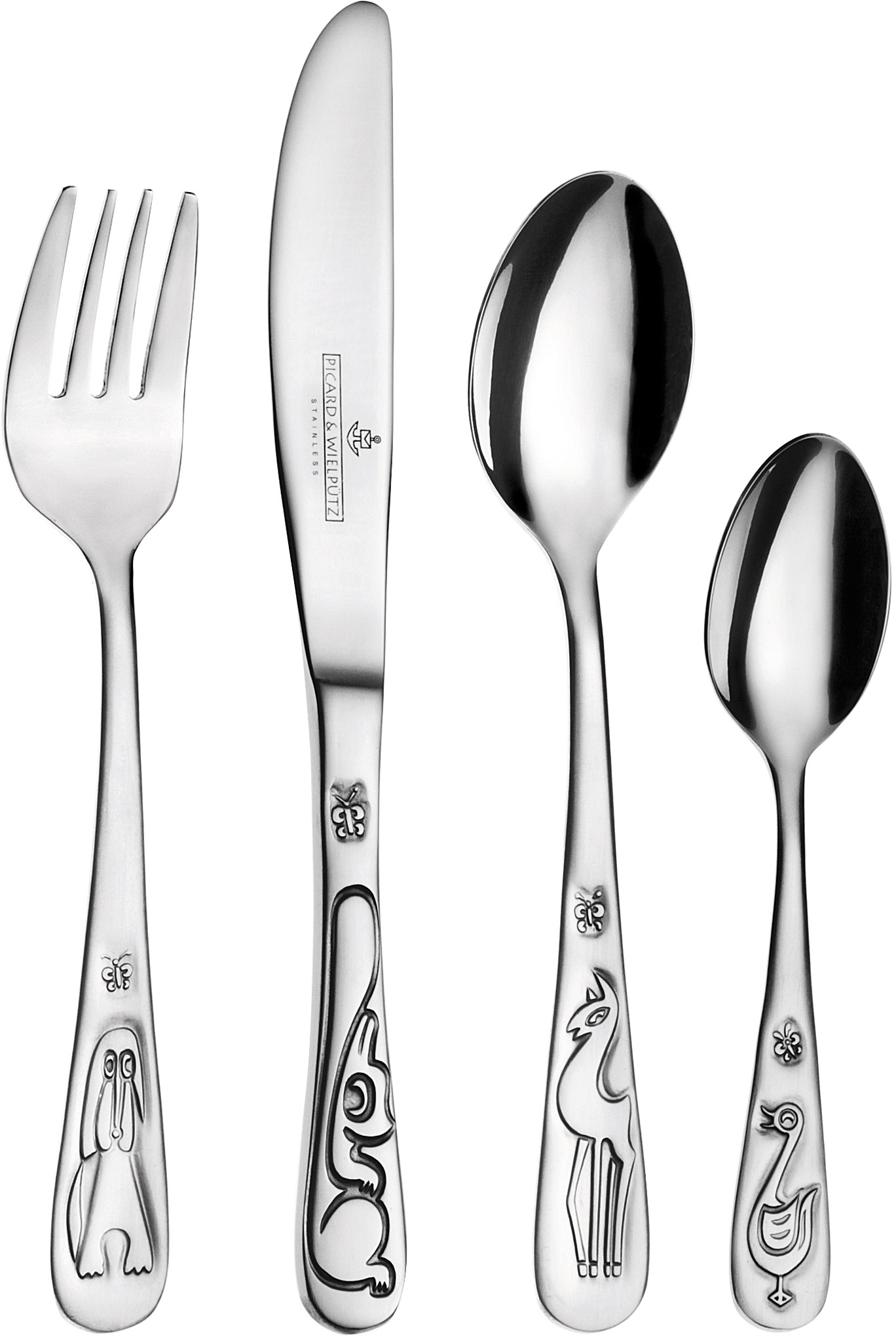 Image of Picard & Wielpütz Since 1927 Kinderbesteck »5991 Tiere«, (Set, 4 tlg.), Edelstahl 18/0, 4-teilig bei Ackermann Versand Schweiz