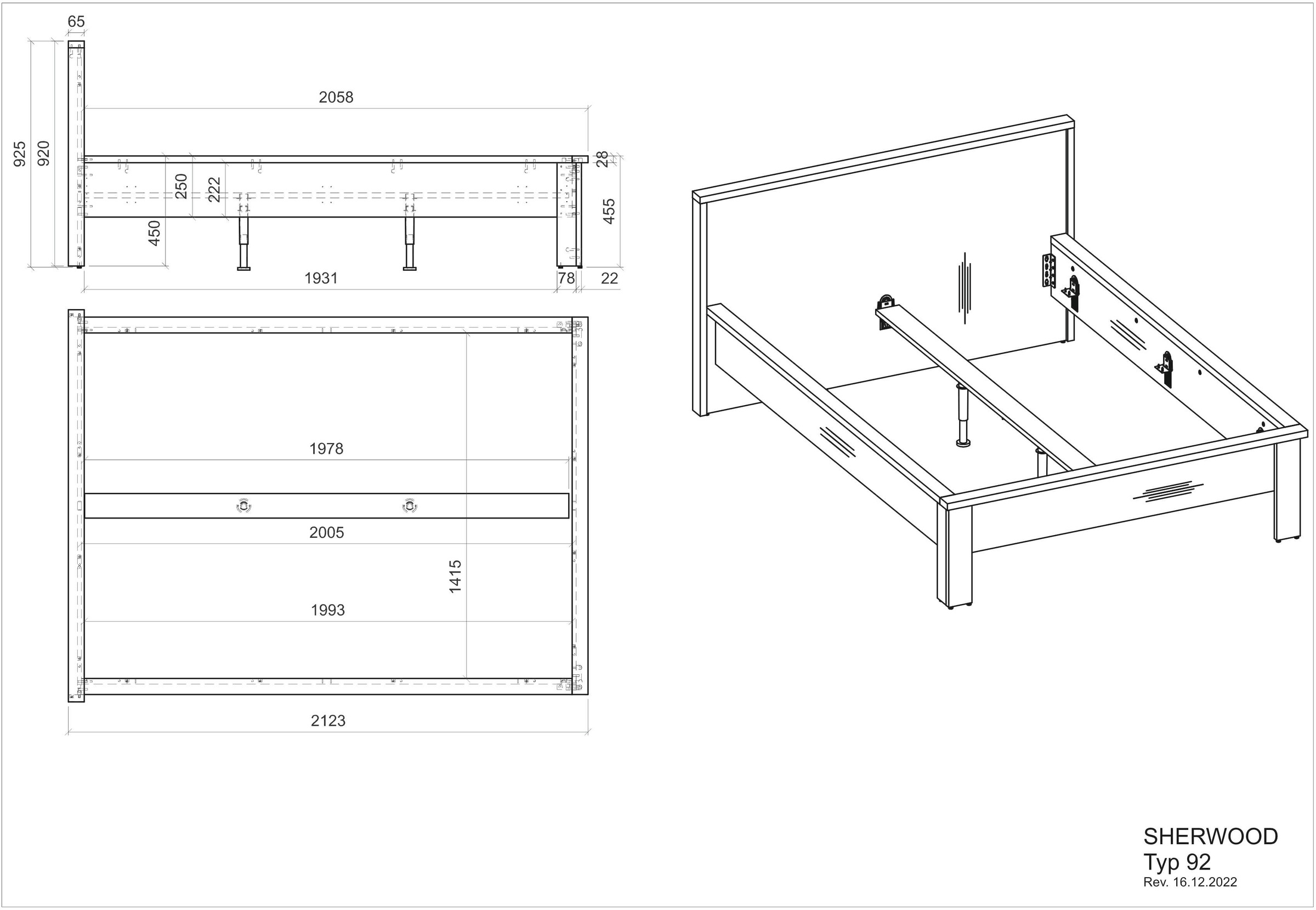 Home affaire Einzelbett »SHERWOOD Liegefläche 90/140 oder 180x200 cm«, aus FSC®-zertifiziertem Holzwerkstoff, rustikaler Landhausstil