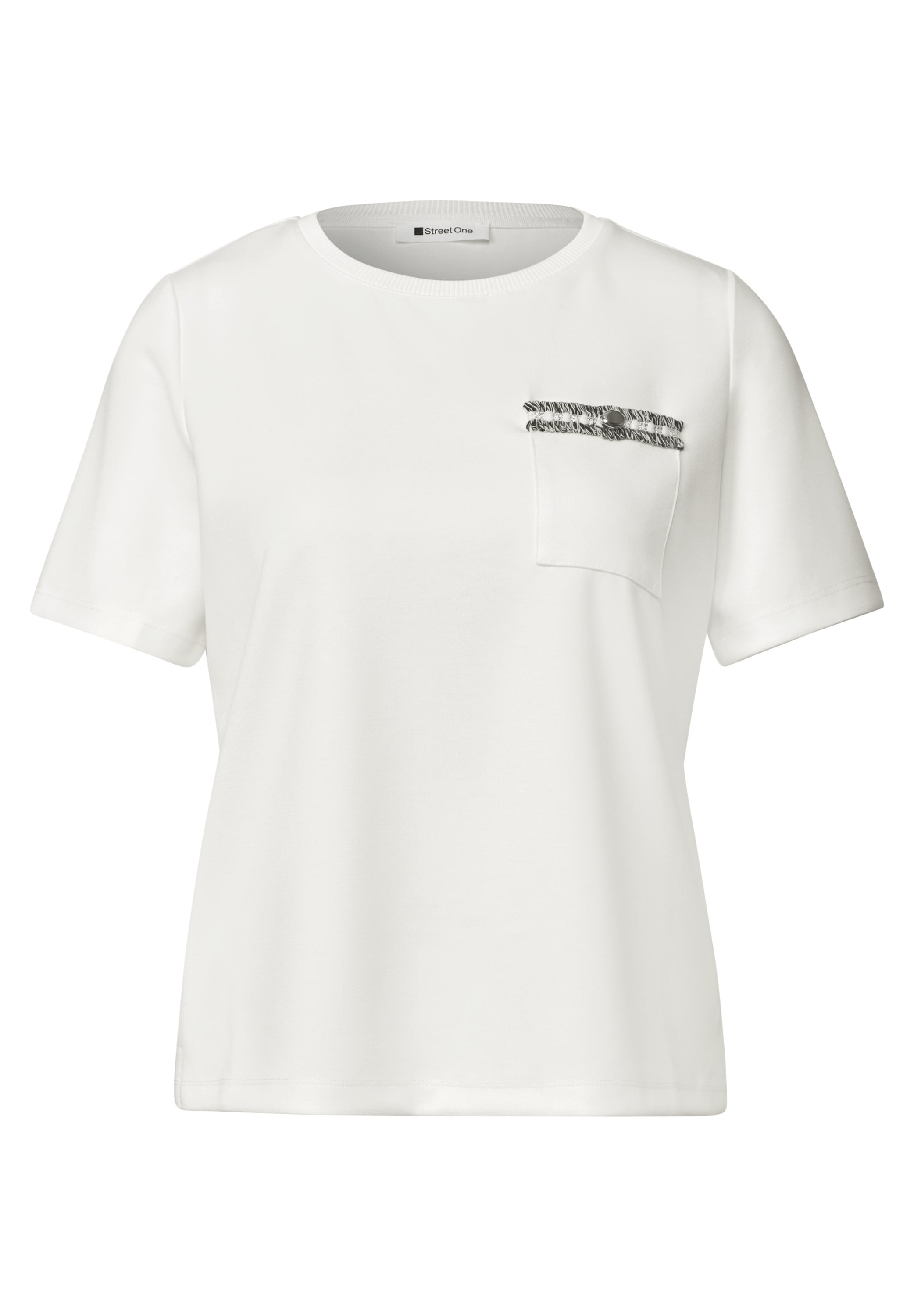 STREET ONE T-shirt à manches courtes t-shirt d'été avec poche poitrine décorative