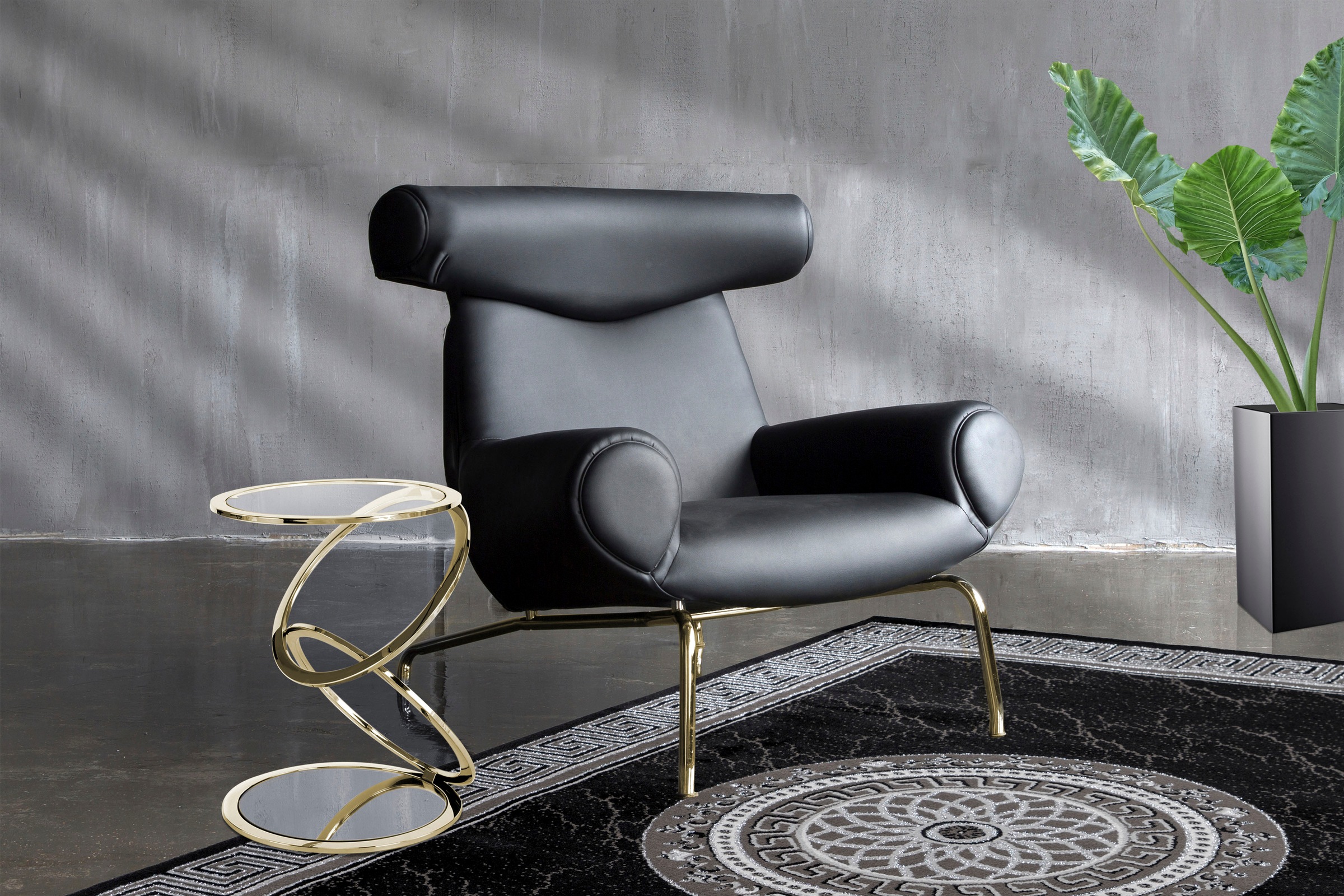 Kayoom Beistelltisch »Spiral 525,Beistelltisch in edlem Design, Glas-Tischplatte«, (1 St.), Extravagante Spiralform, Glamour-Effekt mit dem Spiegelglas