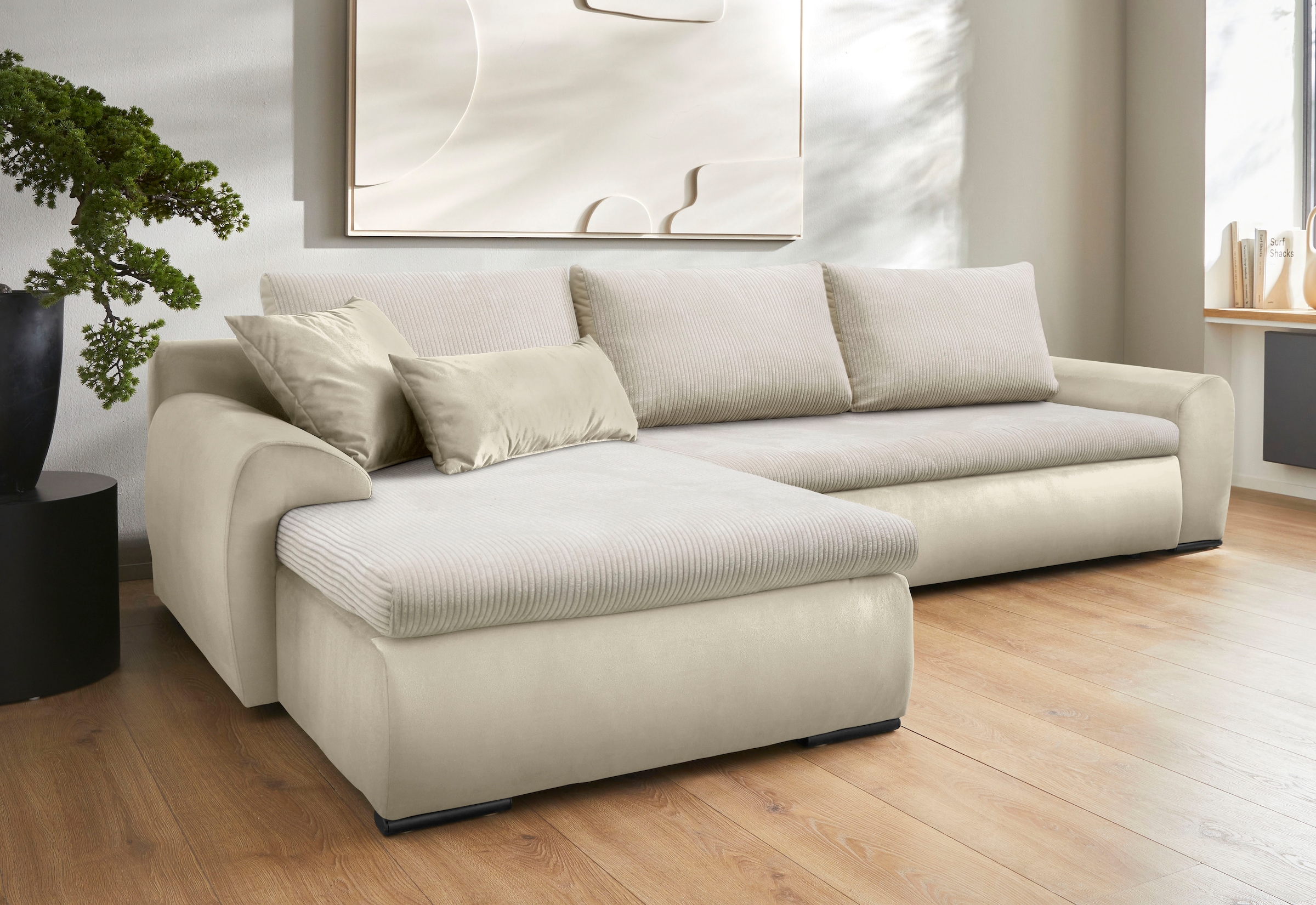 Home affaire Ecksofa Win L-Form, wahlweise mit Bettfunktion und Bettkasten