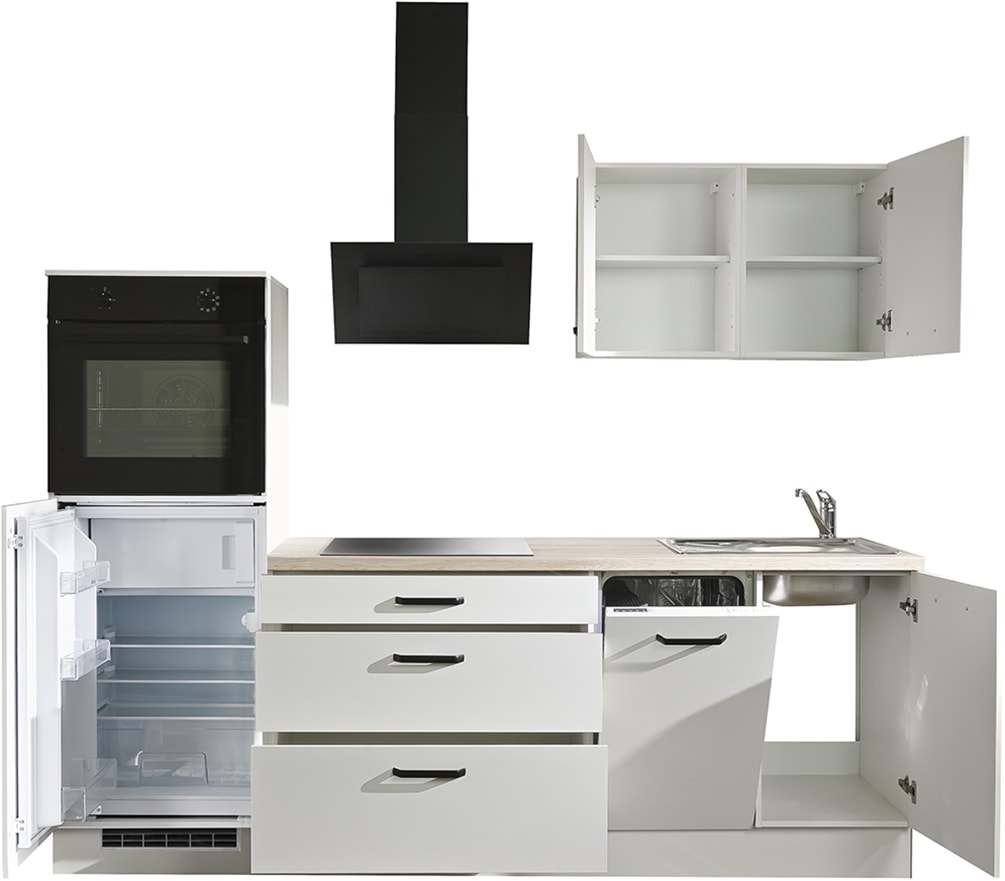 wiho Küchen Kitchenette »Compact« Largeur 240 cm, options avec appareils (avec réfrigérateur)