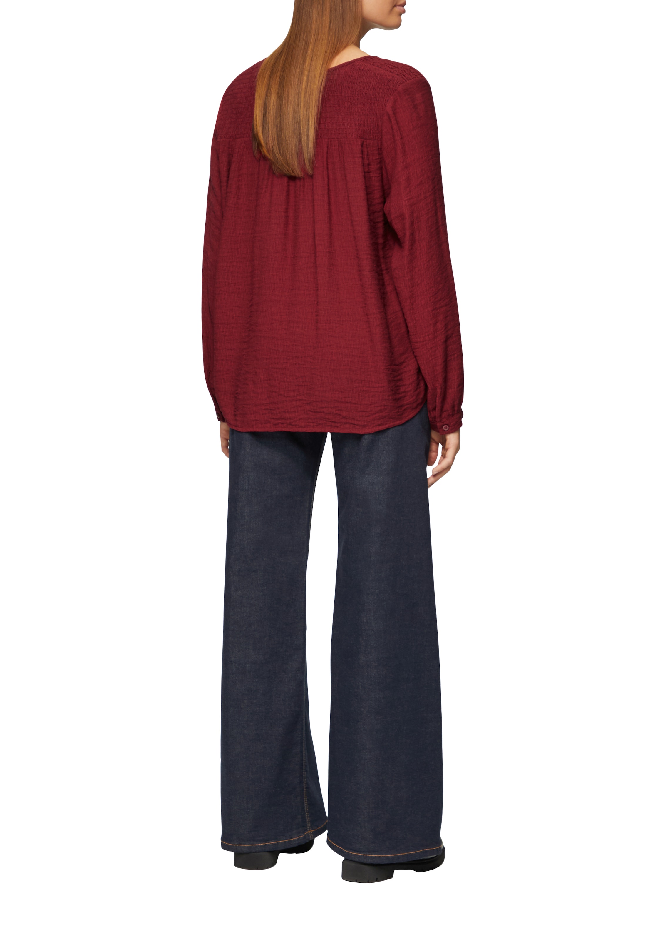 s.Oliver Blouse à manches longues avec détails smockés
