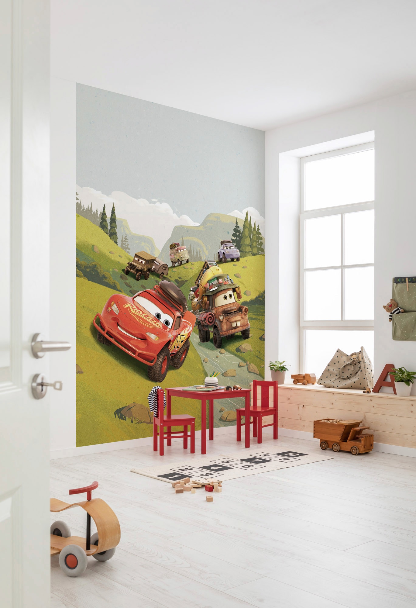 Komar Vliestapete »Digitaldruck Vlies - Cars Camping - Grösse 200 x 280 cm«, bedruckt, Kinderzimmer
