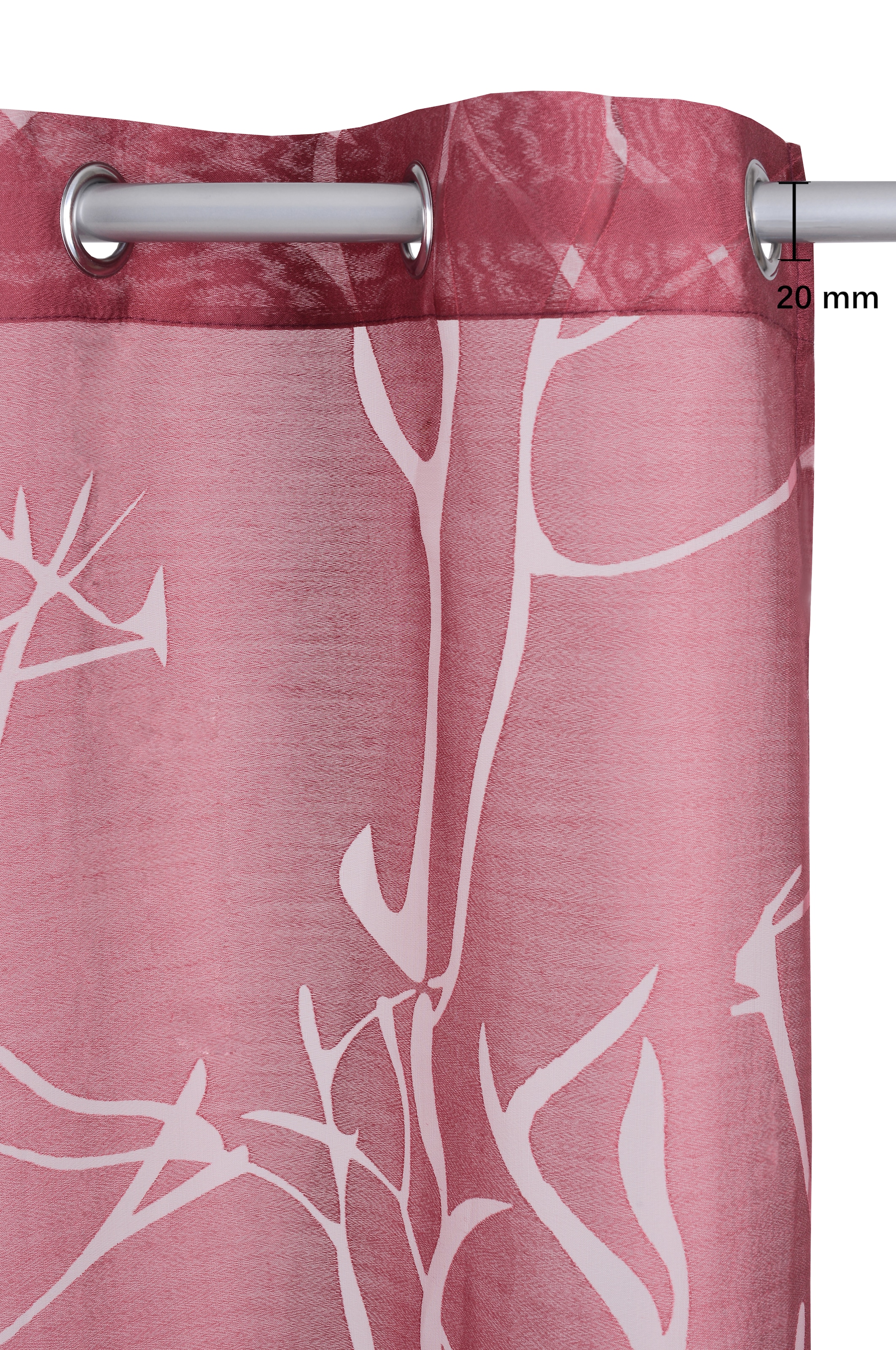 my home Rideau à vitres »Anna« Oeillets 1 cuis tlg. Viskose & Polyester, Äste-Motiv