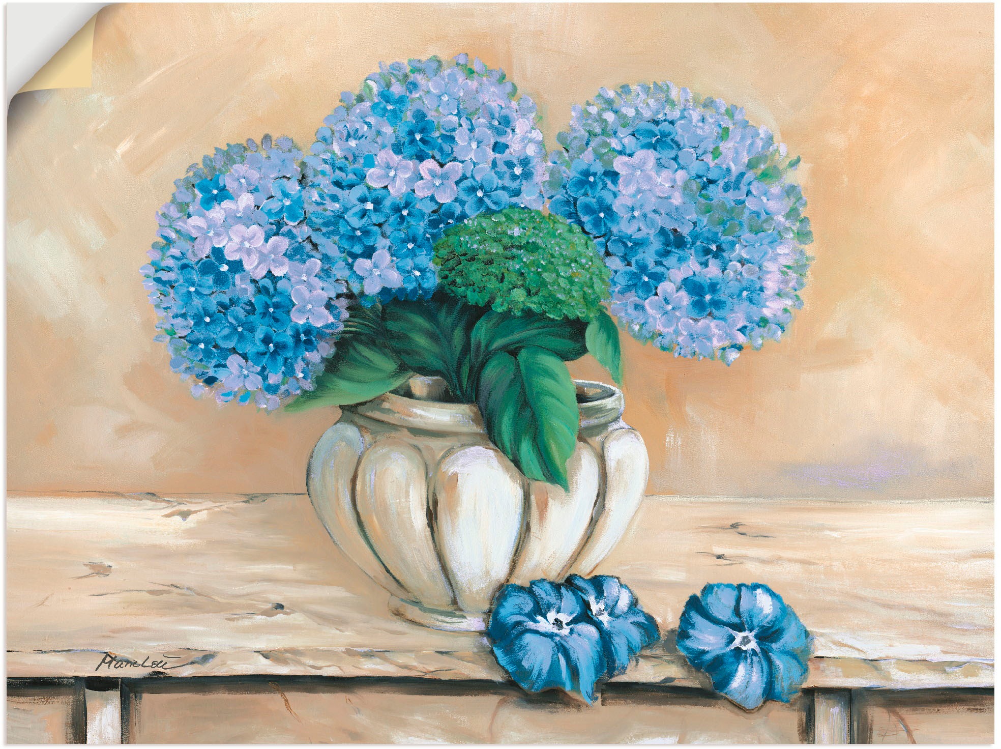 Image of Artland Wandbild »Blaue Hortensien«, Blumen, (1 St.), in vielen Grössen & Produktarten - Alubild / Outdoorbild für den Aussenbereich, Leinwandbild, Poster, Wandaufkleber / Wandtattoo auch für Badezimmer geeignet bei Ackermann Versand Schweiz