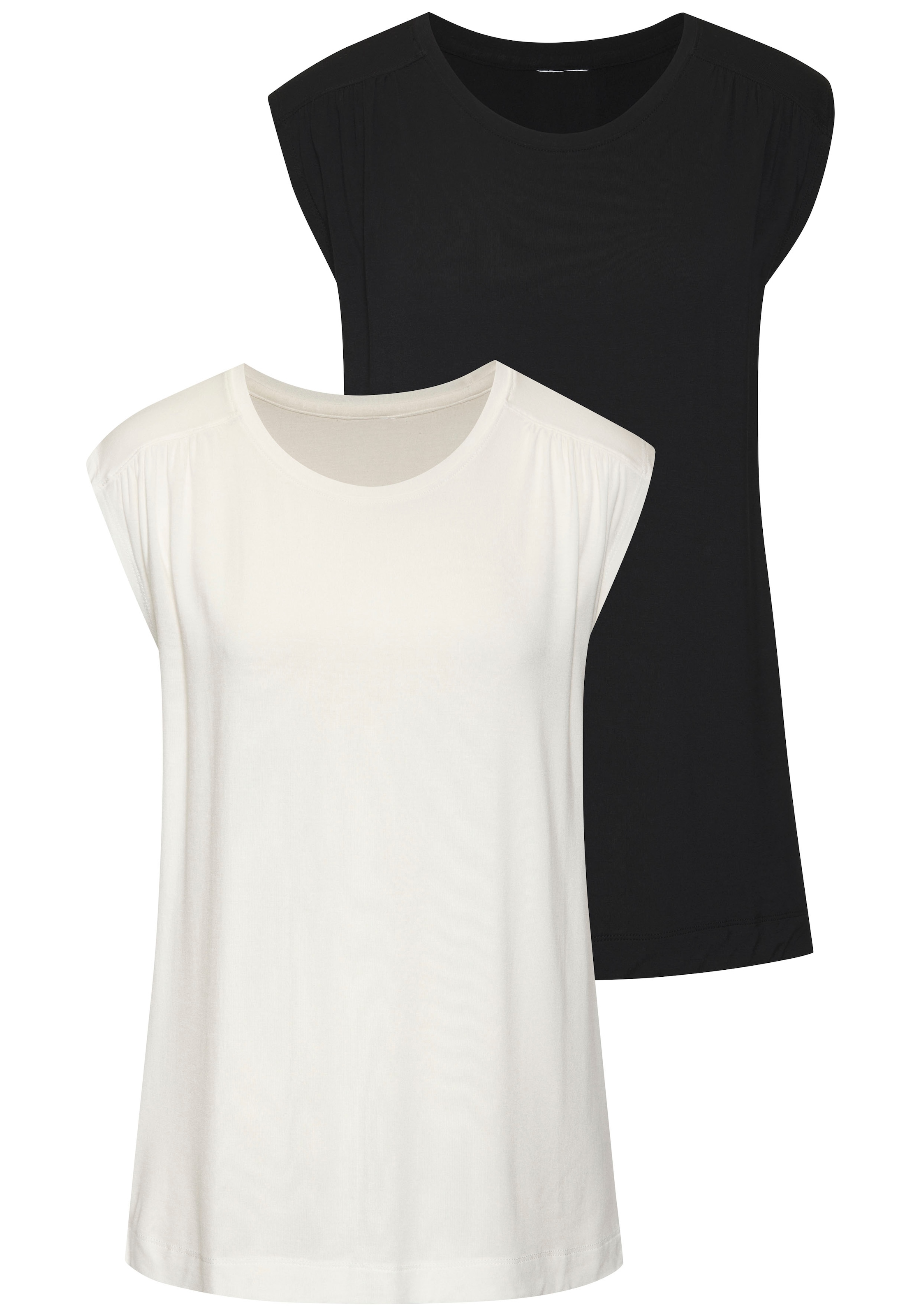 Image of LASCANA Shirttop "mit Schulterraffung" aus weichem Viskose-Stretch