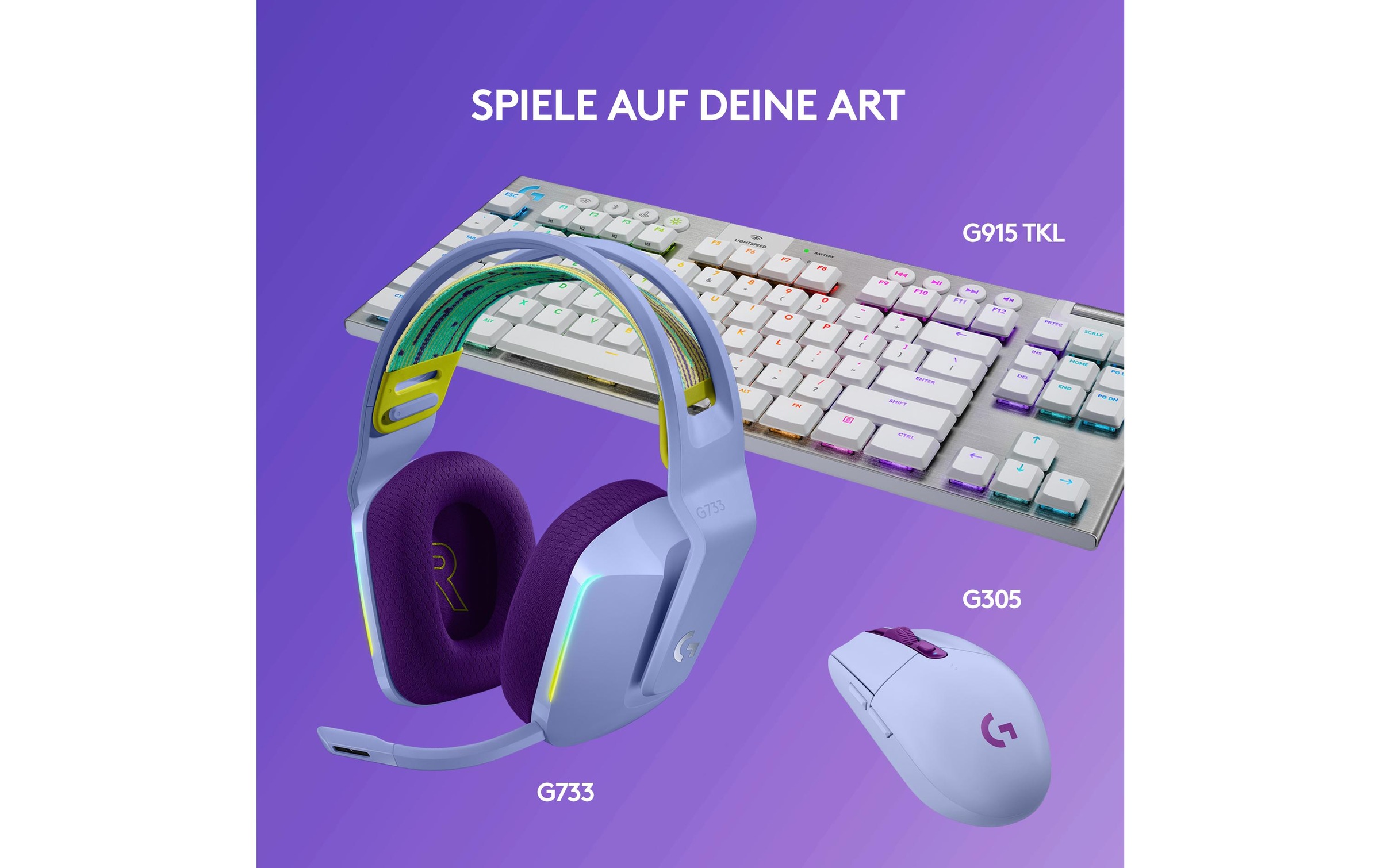 Logitech Gaming-Headset »G733 Lightspeed Lila«