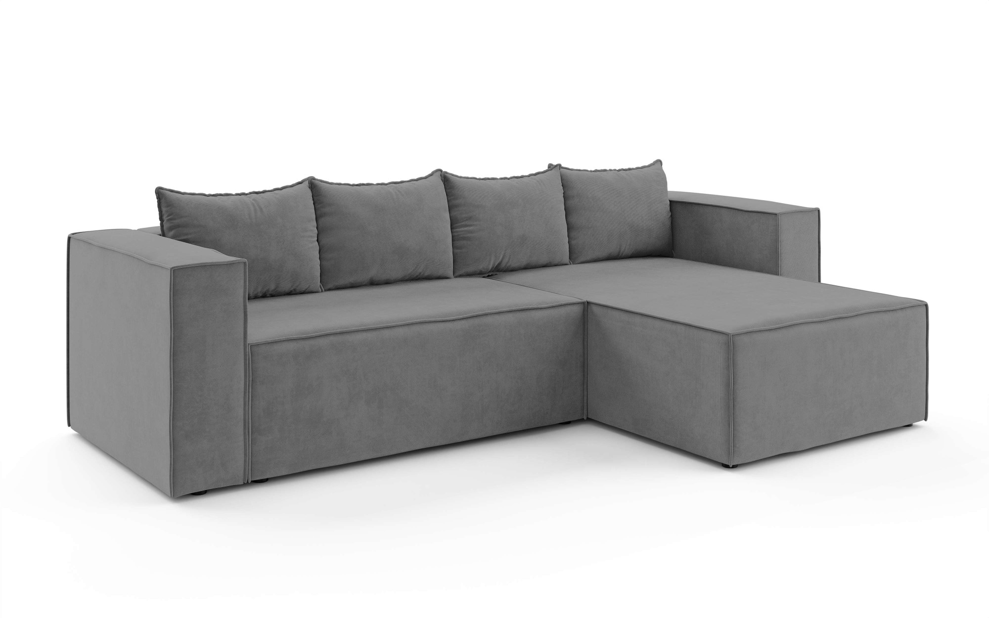 INOSIGN Ecksofa »LINCOLNVILLE mit Bettfunktion und Bettkasten, Masse B/H/T 244/76/150 cm«, L-Form mit Wellenunterfederung, Recamiere beidseitig montierbar