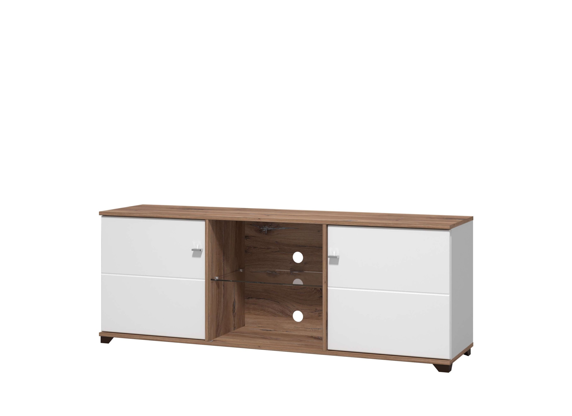 INOSIGN TV-Board »Burgundy Lowboard, TV-Schrank, TV-Ständer, Hochglanzfonten« Hochglanzfronten und eine Innenausstattung in Flagstaff Eiche