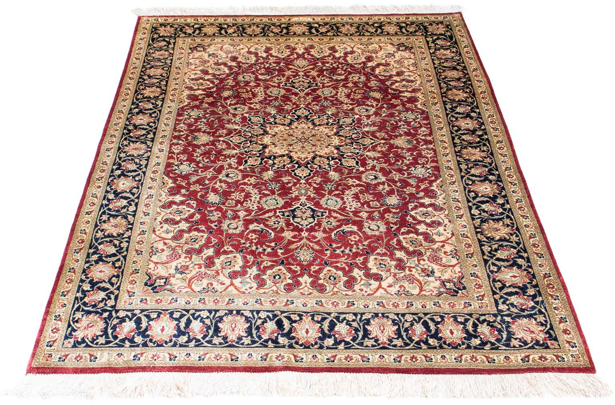 Image of morgenland Orientteppich »Perser - Ghom - 151 x 100 cm - rot«, rechteckig, 10 mm Höhe, Wohnzimmer, Handgeknüpft, Einzelstück mit Zertifikat bei Ackermann Versand Schweiz